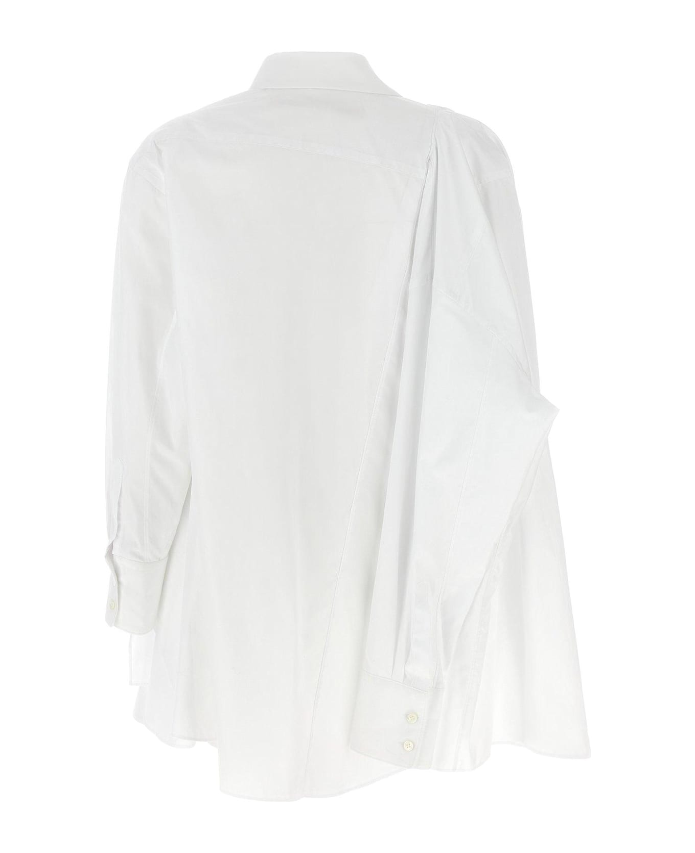 Comme des Garçons 4 Long Cuffed Sleeve Shirt - White