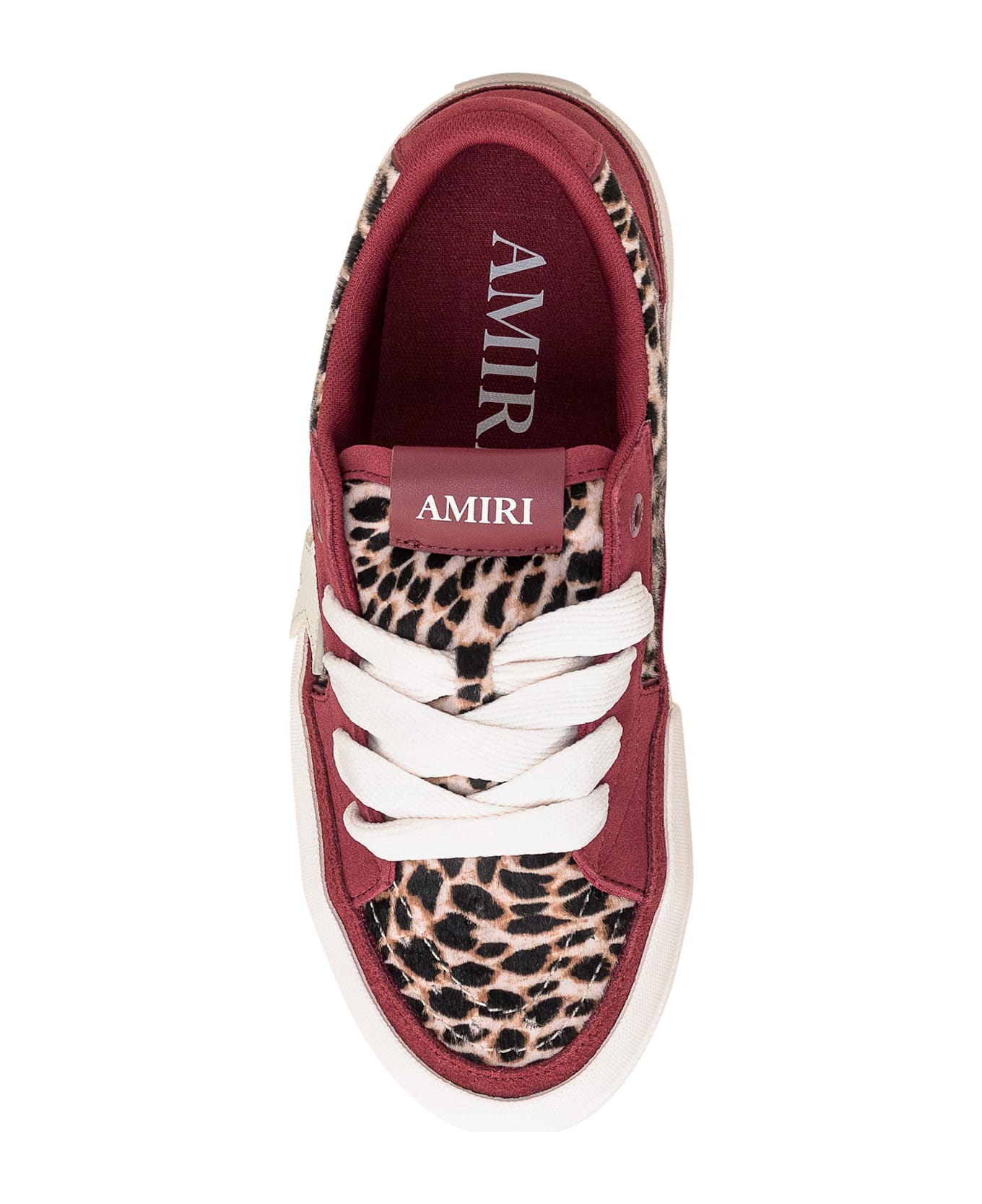 AMIRI Leopard Sunset Skate Sneaker - BURGUNDY