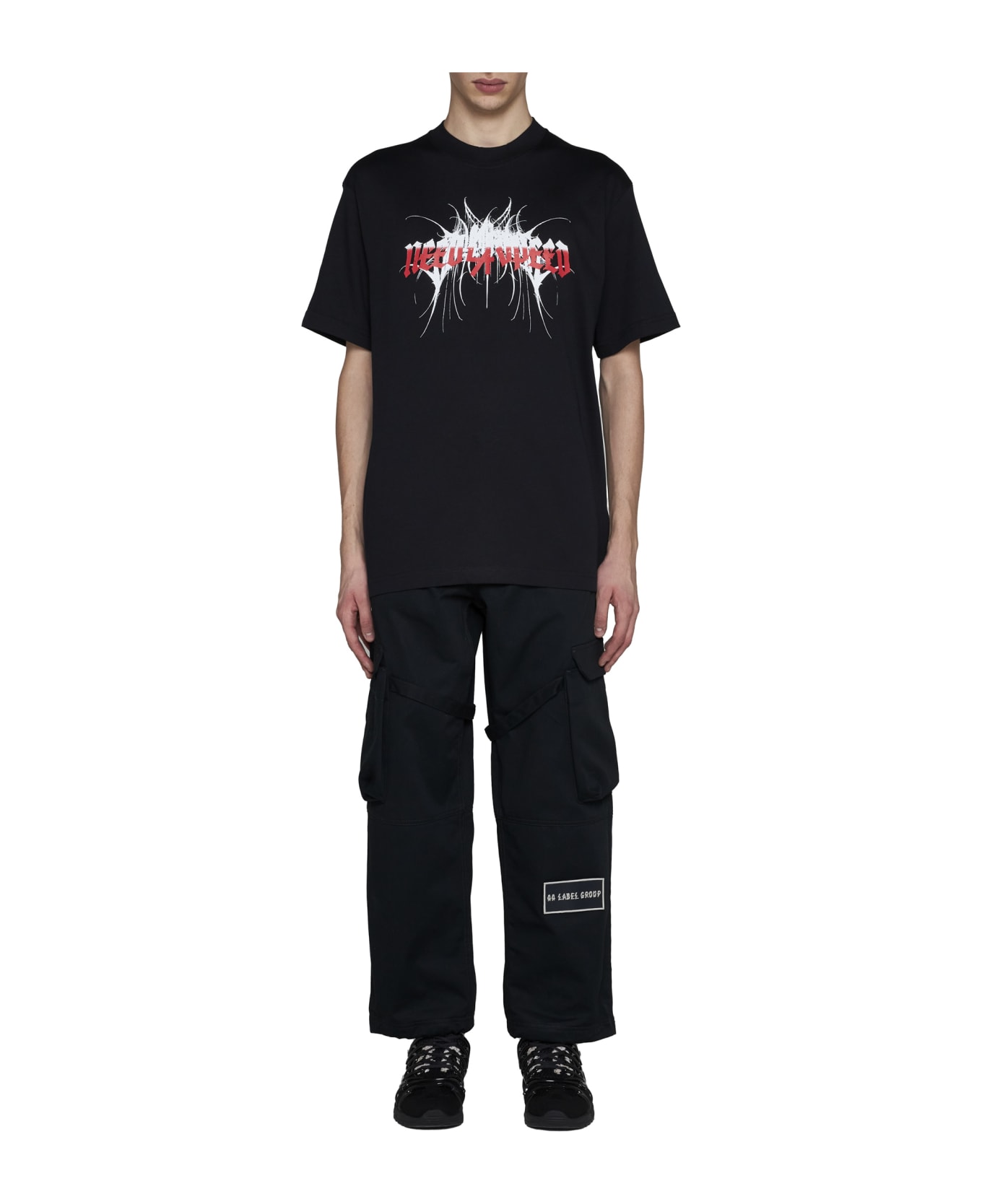 44 Label Group T-Shirt - Black+speed demon print