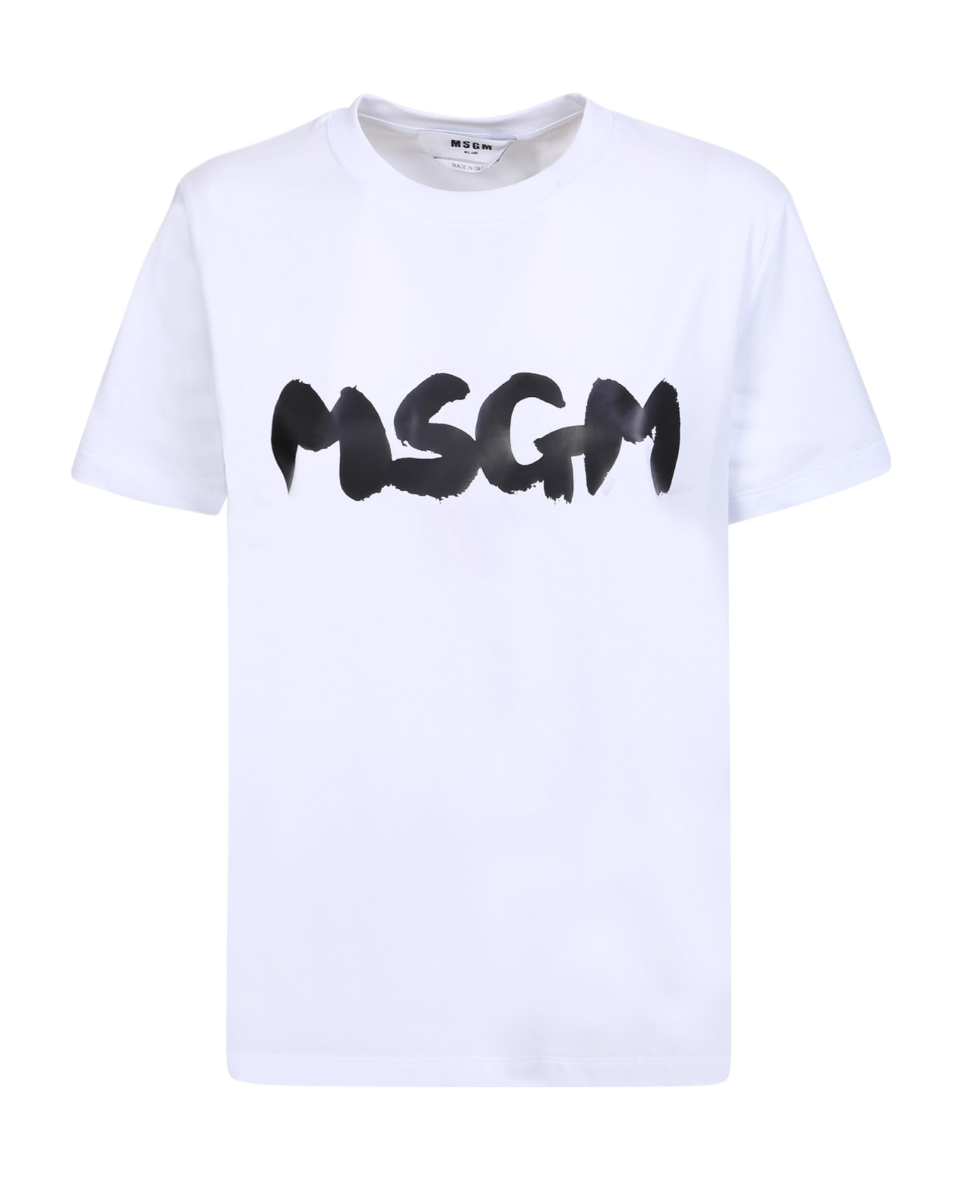 MSGM Bold Logo White And Black T-shirt - White Tシャツ