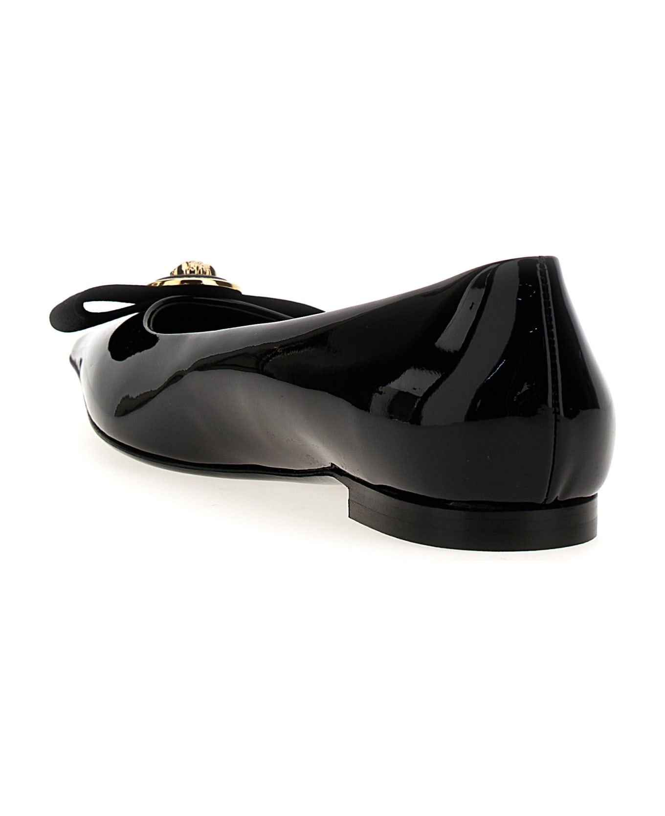 Versace 'gianni Ribbon' Ballet Flats - Black