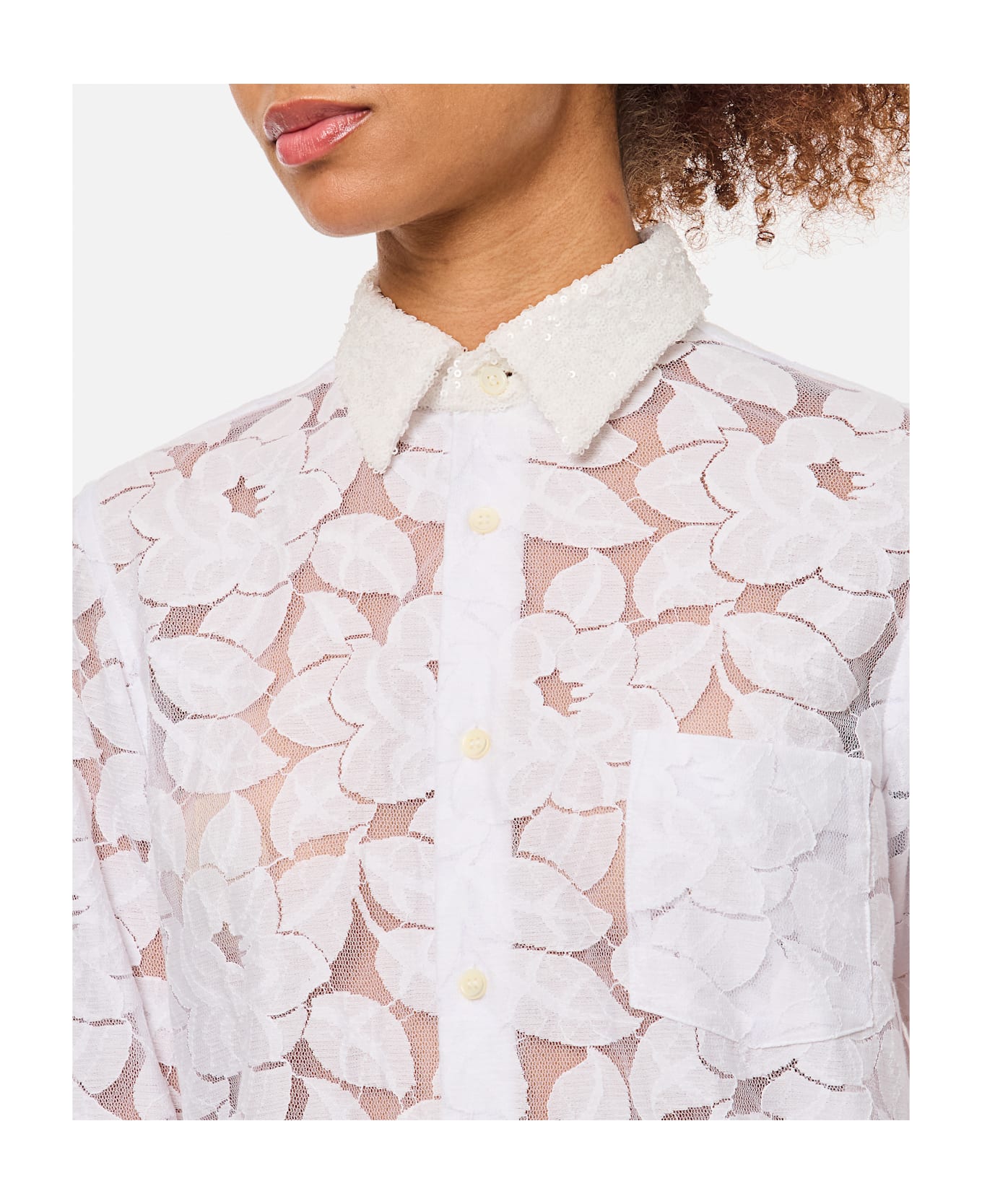 Comme des Garçons Tulle Shirt - White