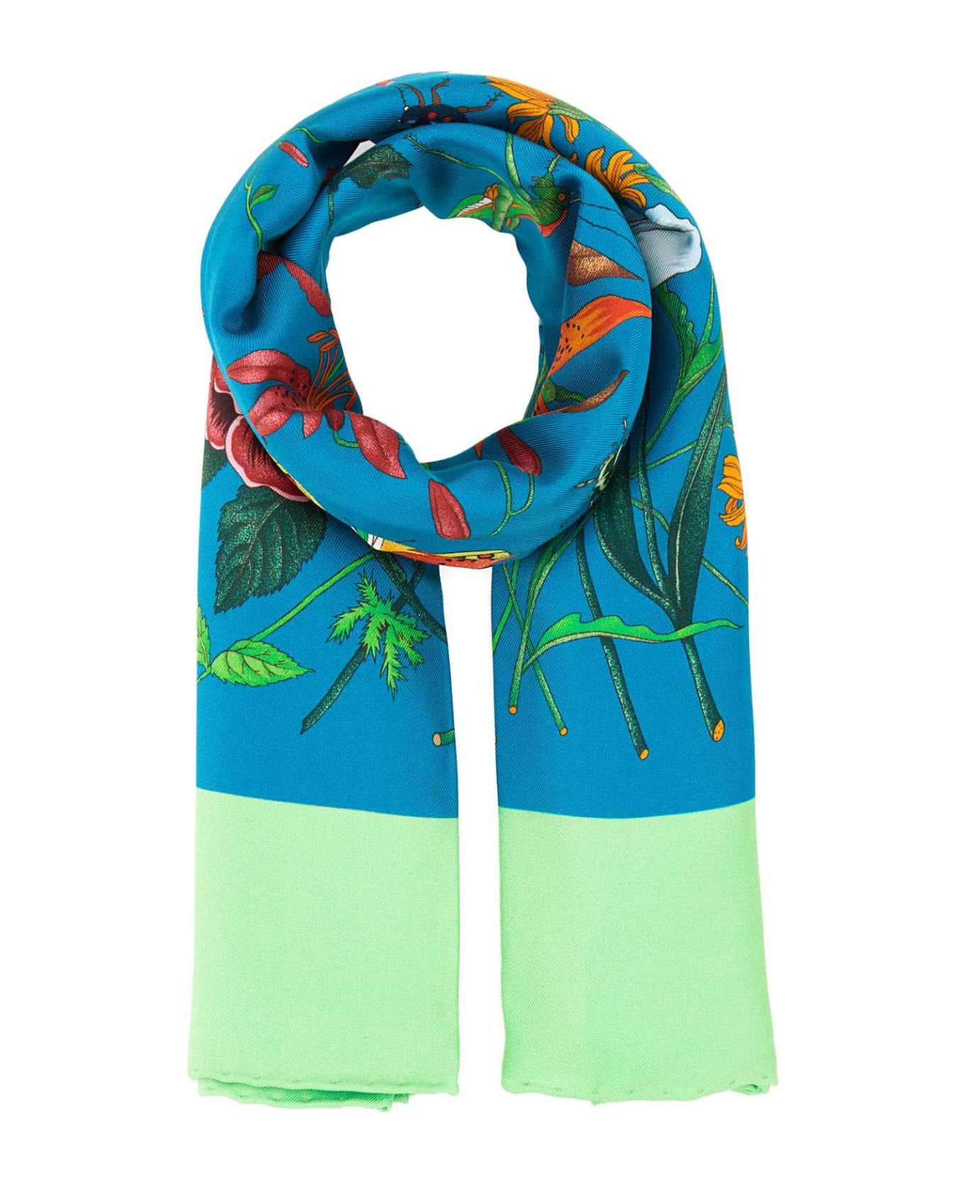 Gucci Printed Silk Foulard - ROYALSKYBLUE