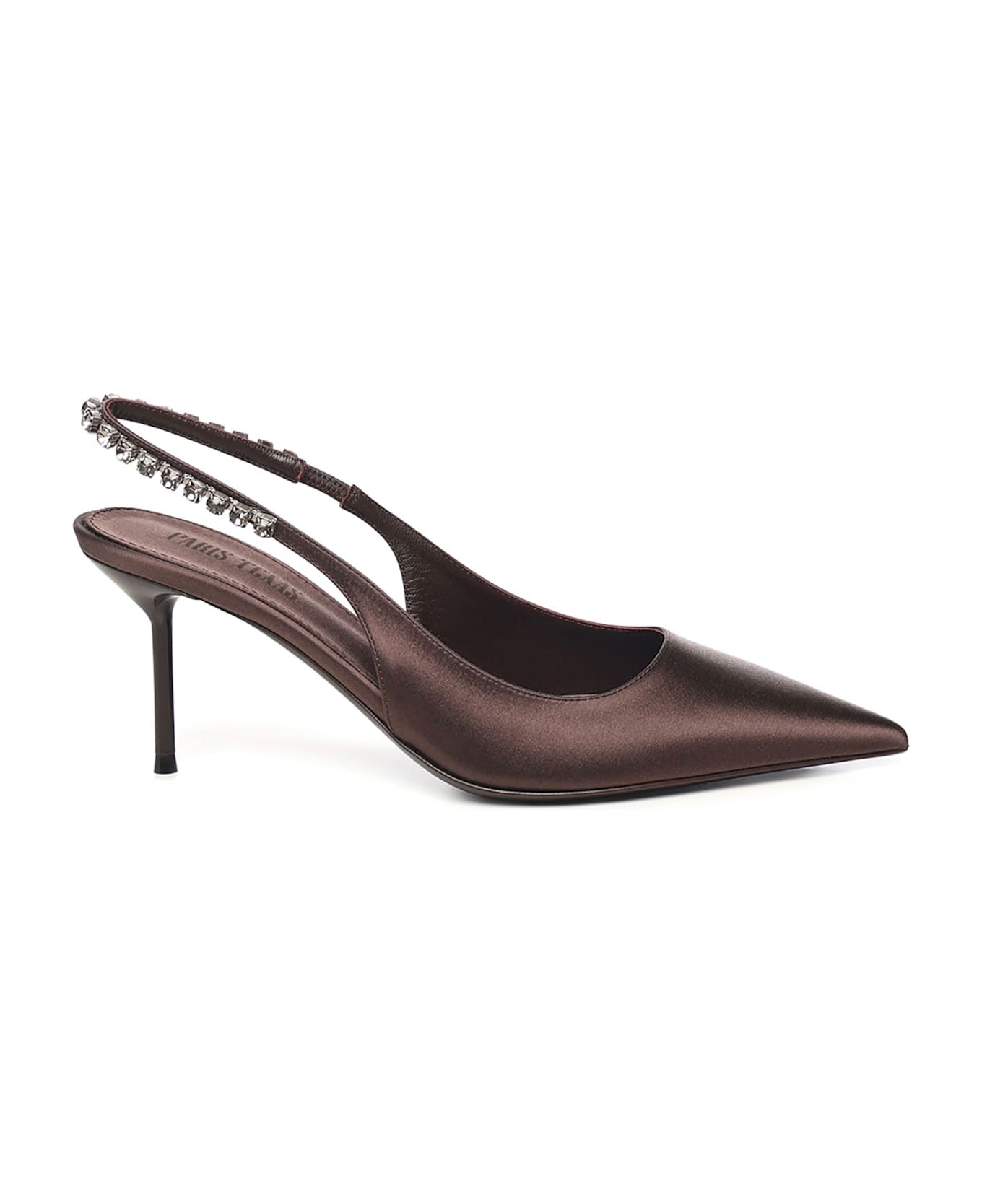 Paris Texas Lidia Satin Slingback - EBONY ハイヒール