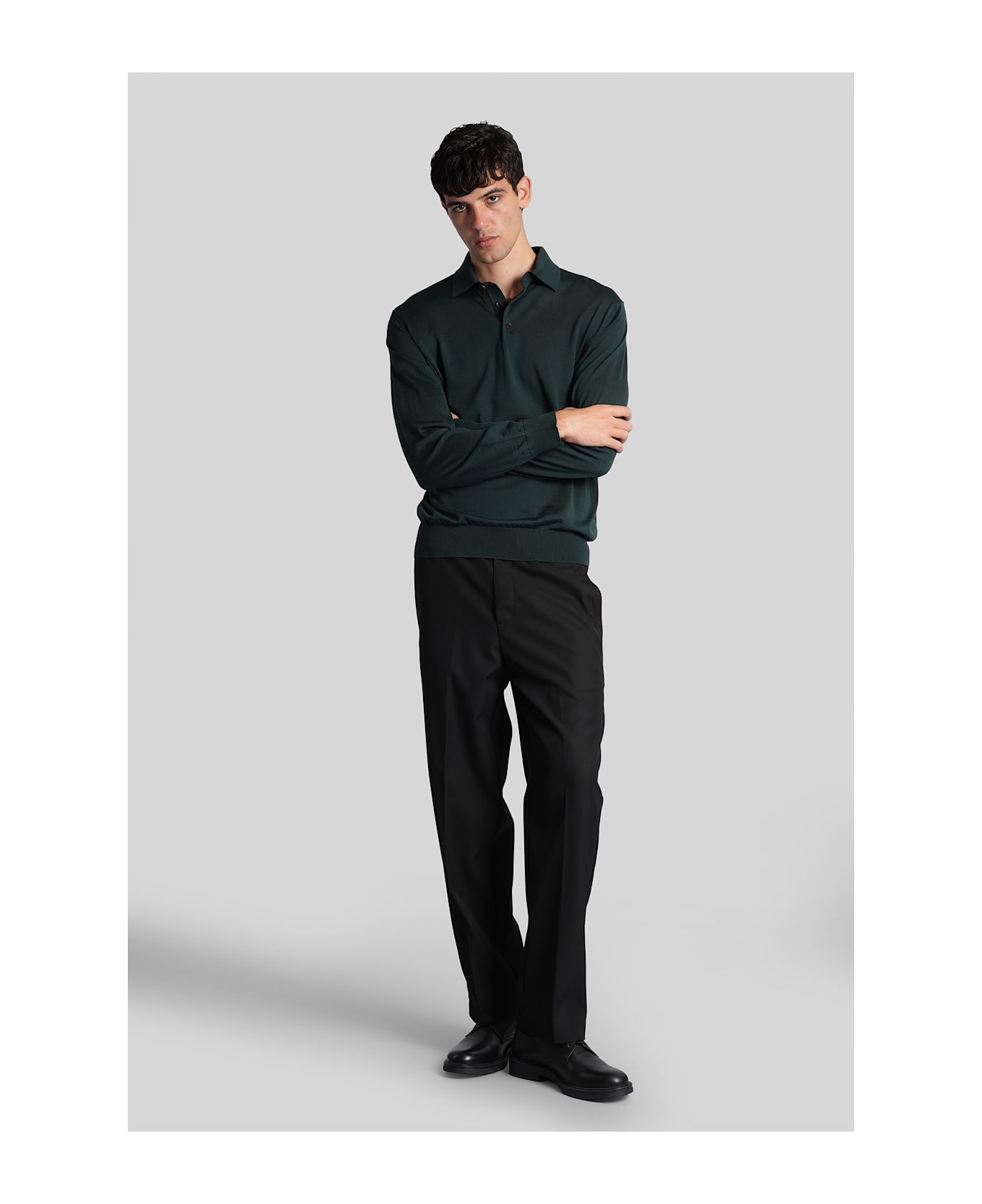 Zegna Polo In Green Wool - green