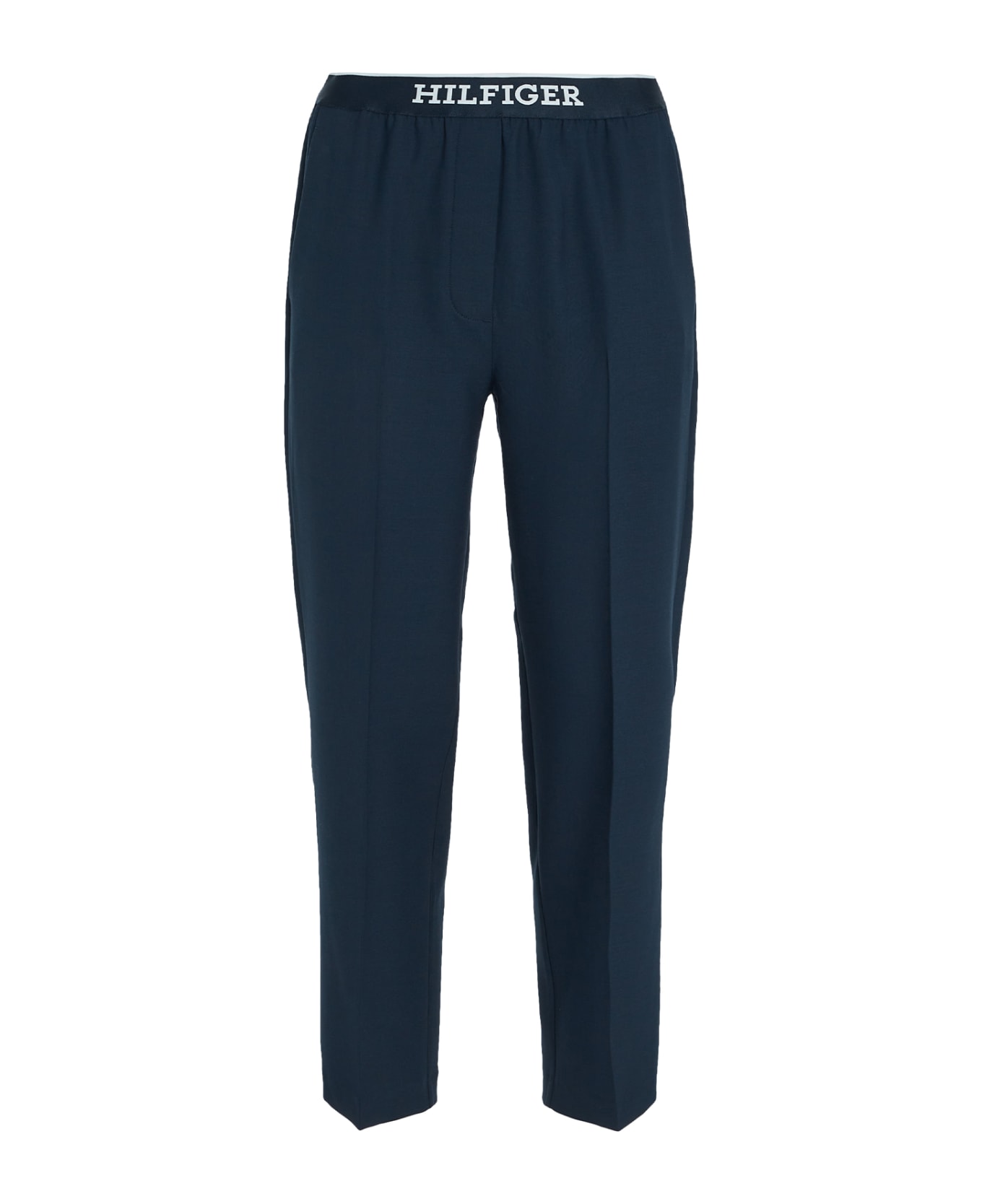 Tommy Hilfiger Slim Fit Trousers With Logo At The Waist - DESERT SKY