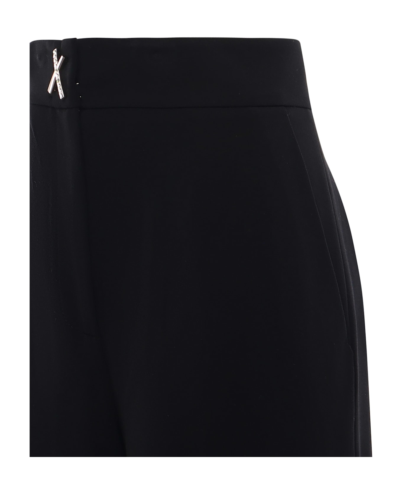 Genny Tailored Palazzo Trousers With X Detail - Black