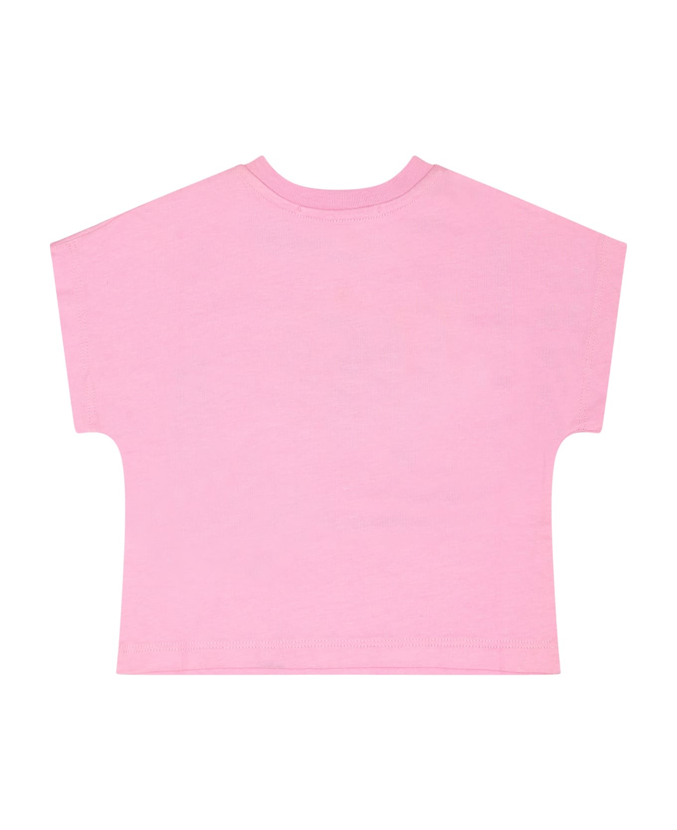 MSGM Pink T-shirt For Baby Girl With Cherry Print - Pink