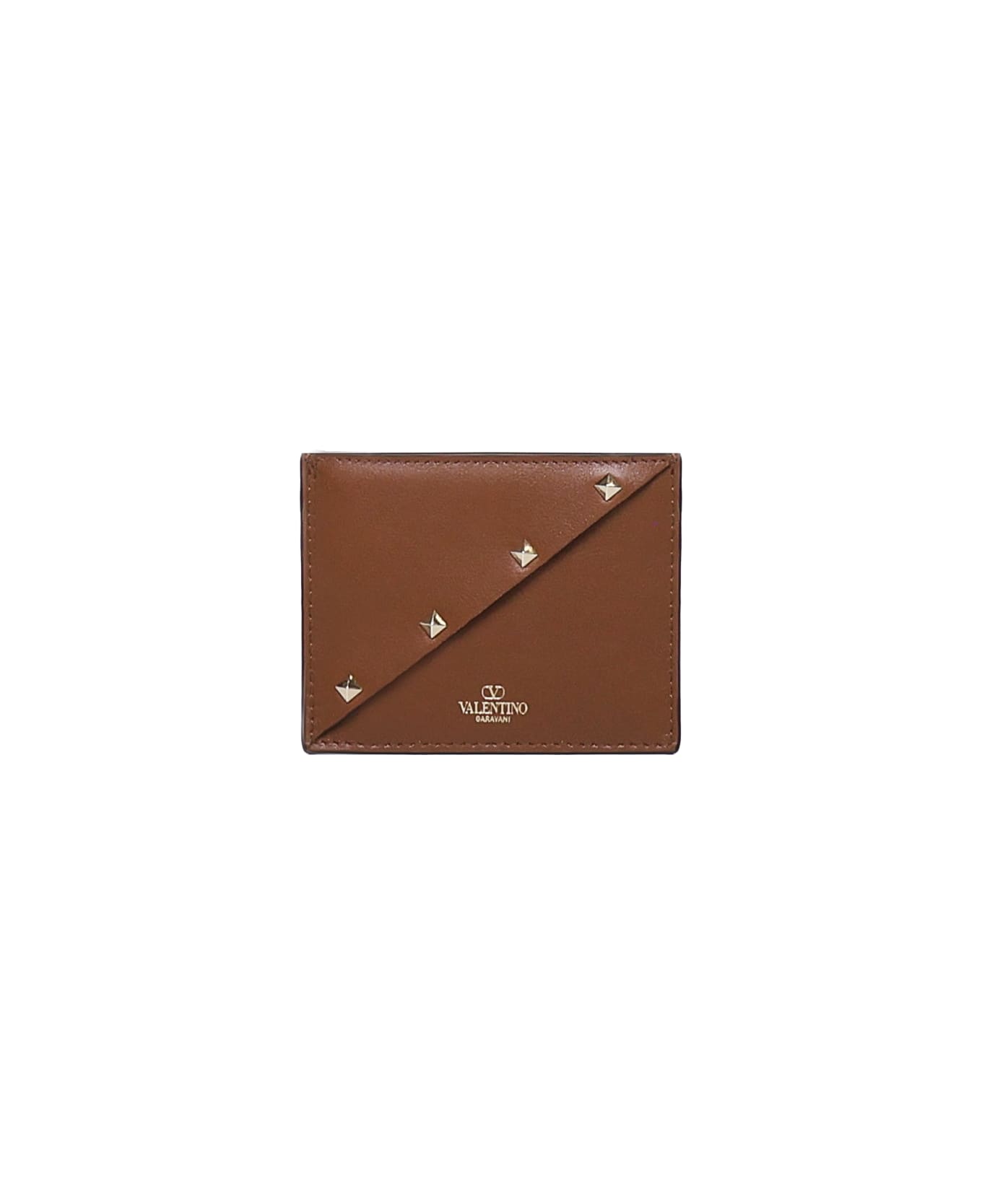 Valentino Garavani Calfskin Card Holder - TOBACCO 財布