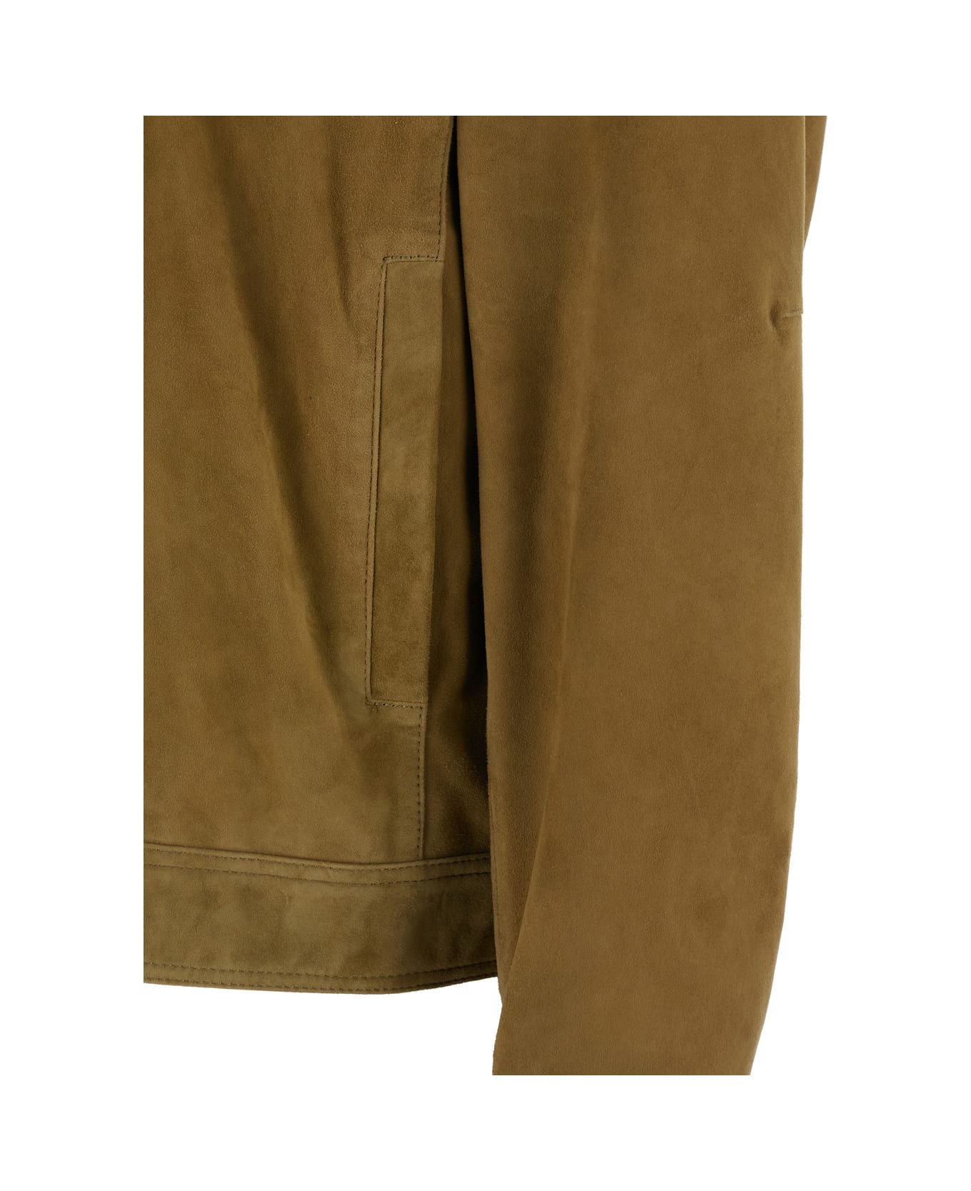 ARMA Brown Jacket With Classic Collar And Zip Closure In Suede Man - Brown