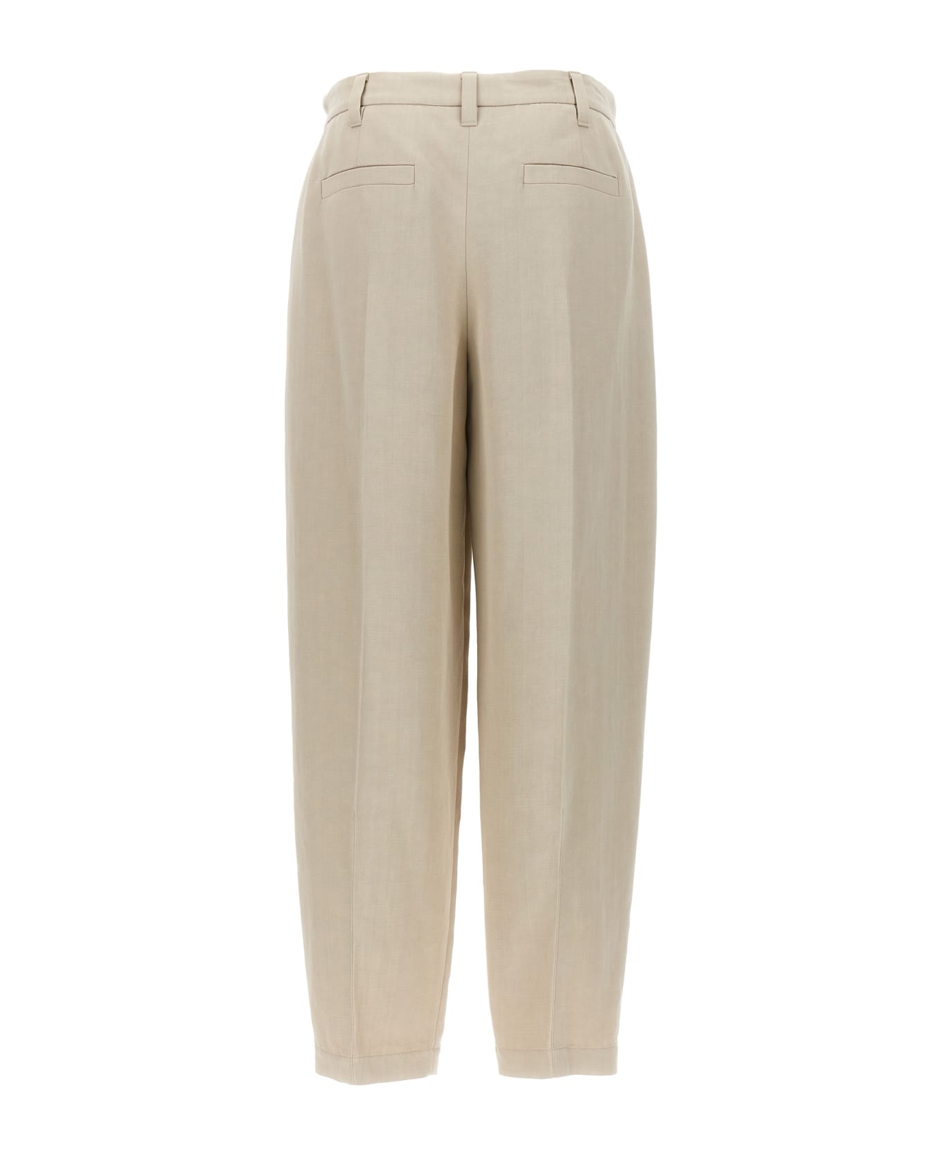 Brunello Cucinelli Pants With Front Pleats - Sand