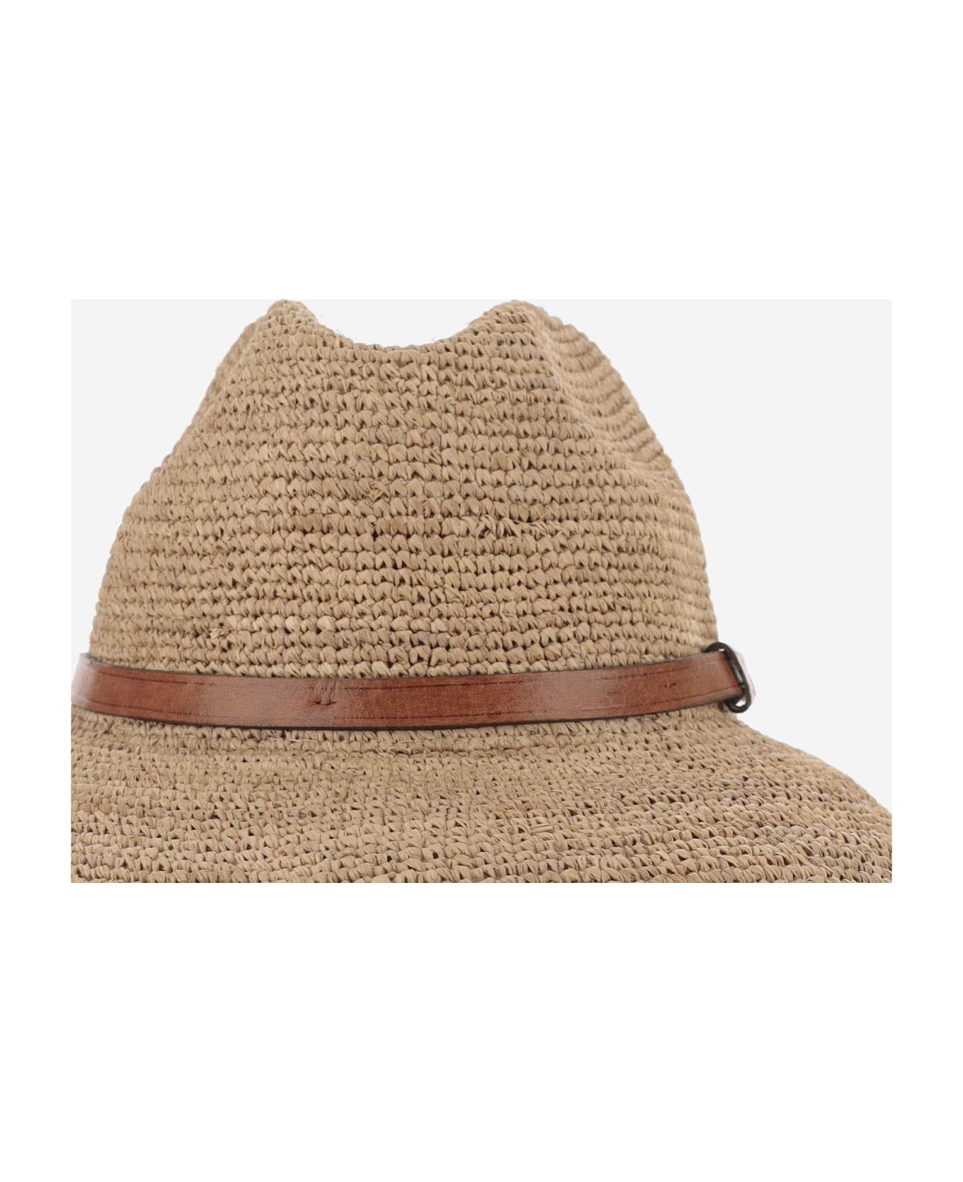 Ibeliv Raffia Hat With Leather Strap - TEA