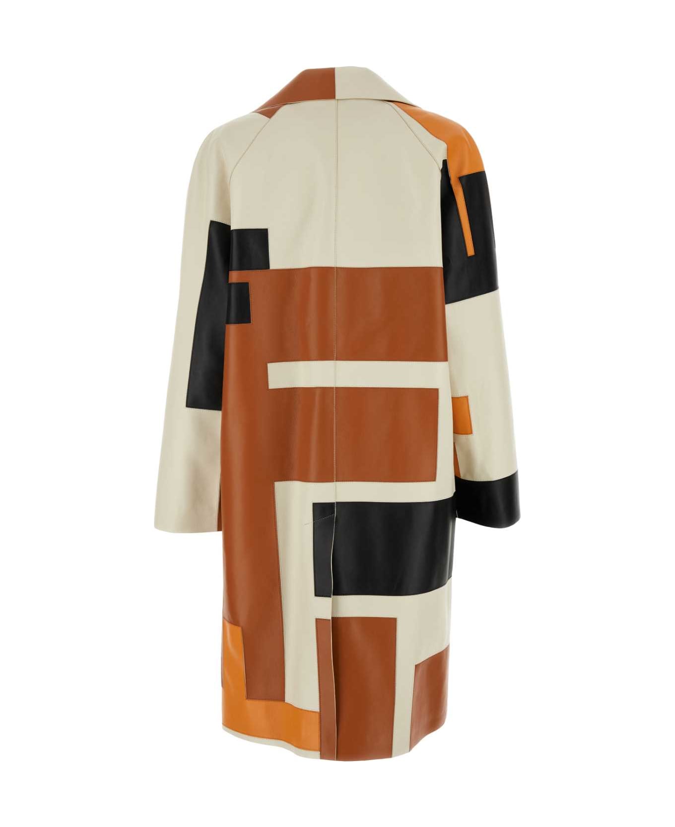 Fendi Multicolor Nappa Leather Overcoat - MULTIMATTONE コート