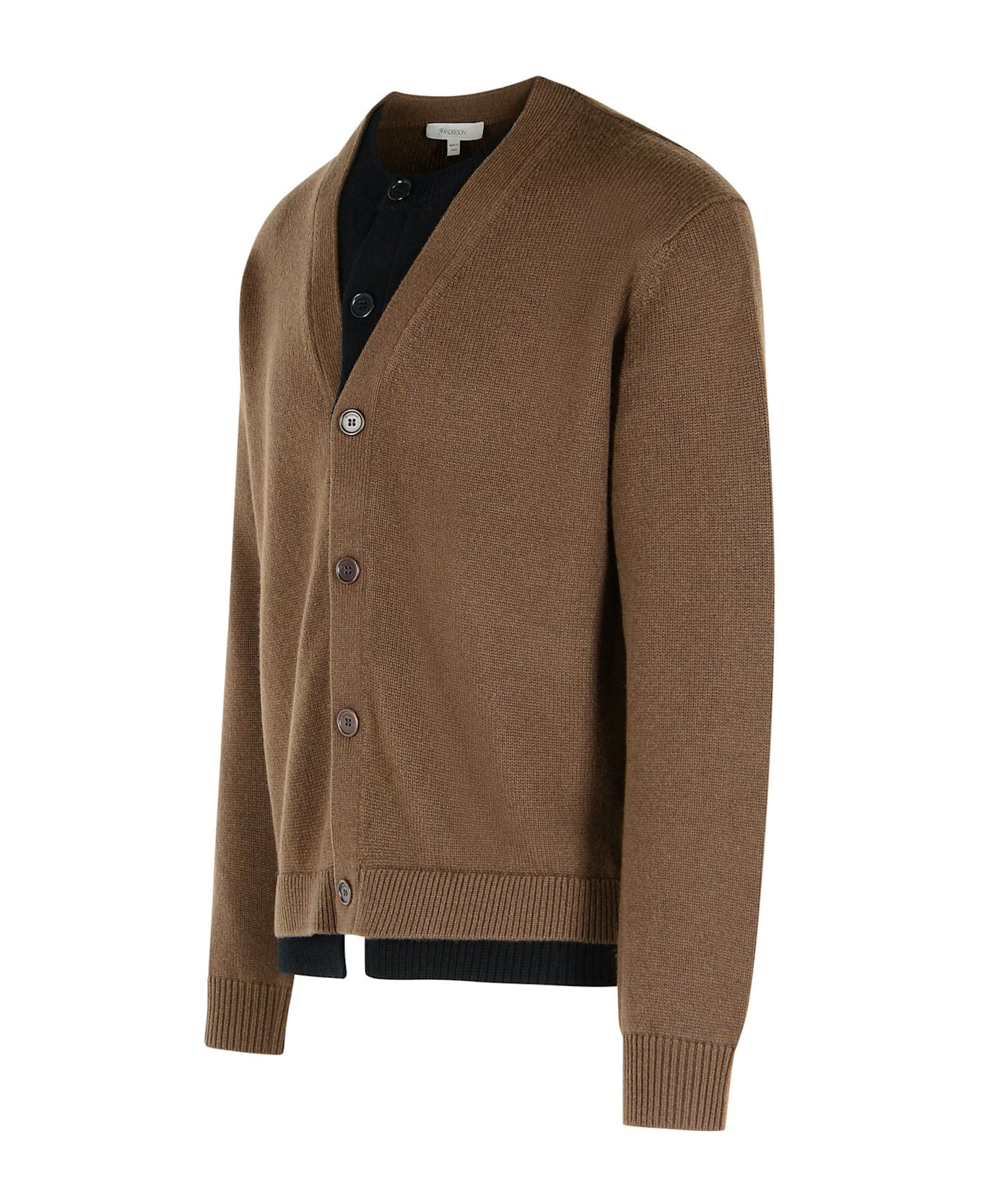 J.W. Anderson Brown Cashmere Blend Layered Cardigan - BROWN