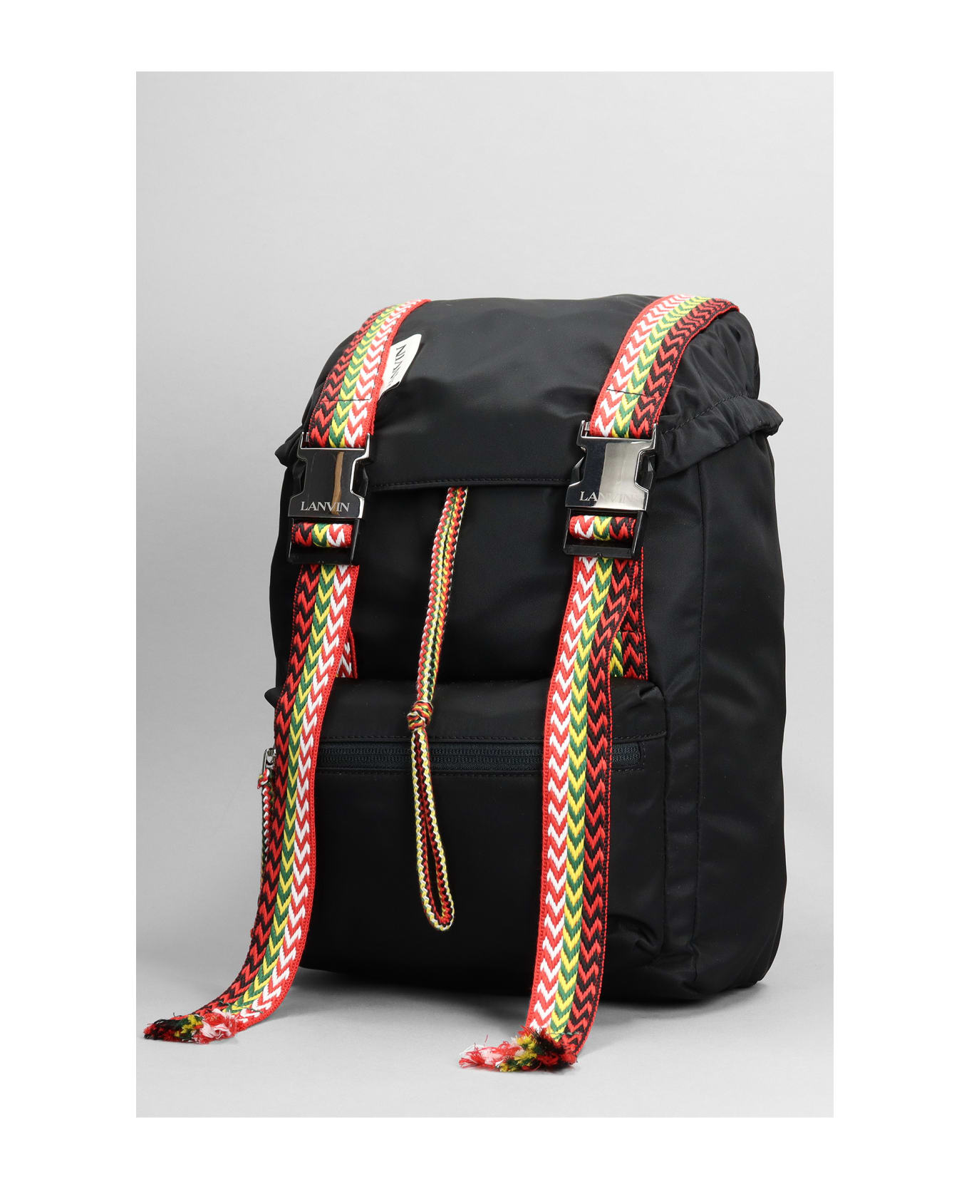 Lanvin Backpack Nano Curb Backpack In Black Nylon - black