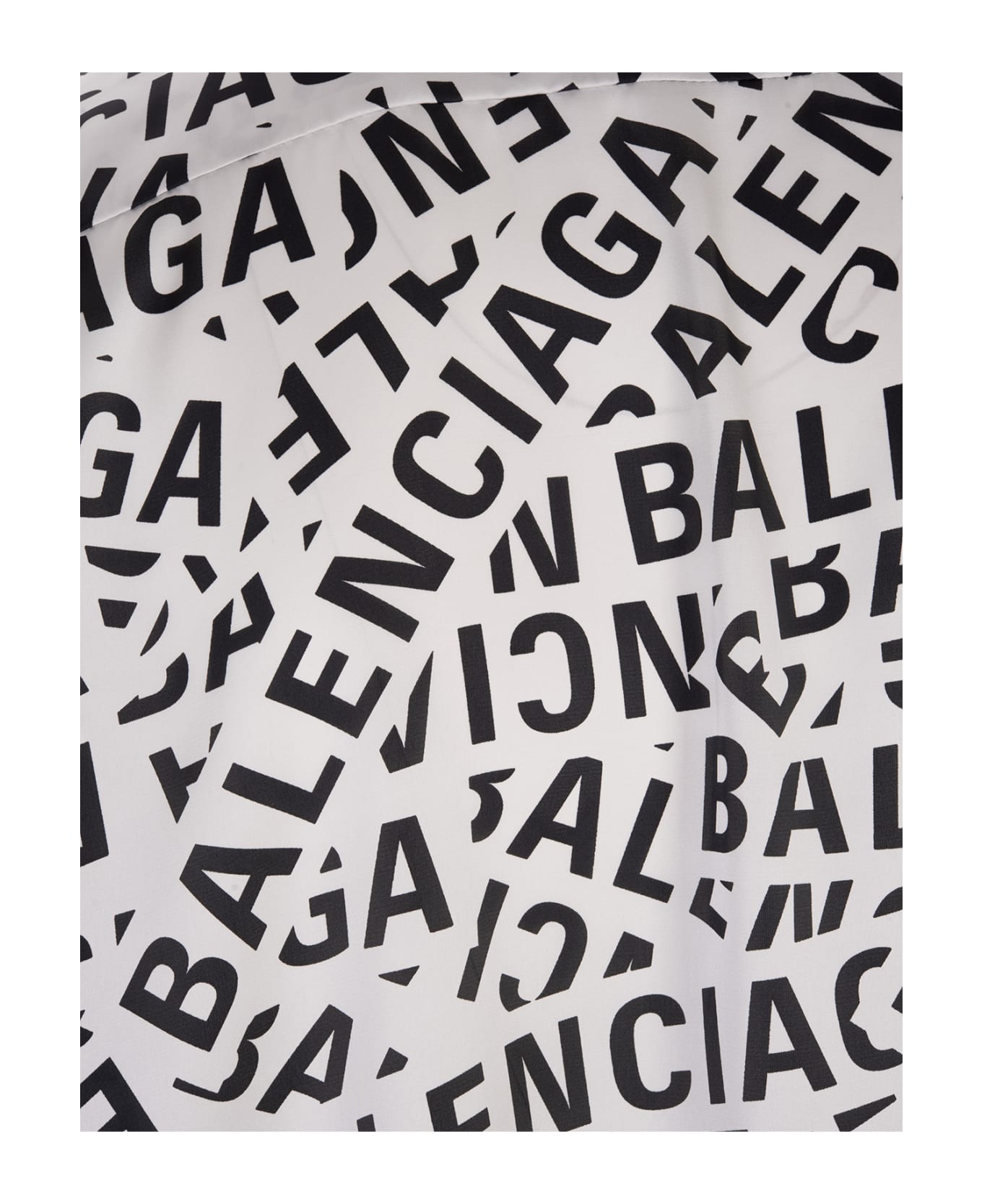 Balenciaga Man Logo Strips Large Fit Shirt In White And Black - Bianco/nero