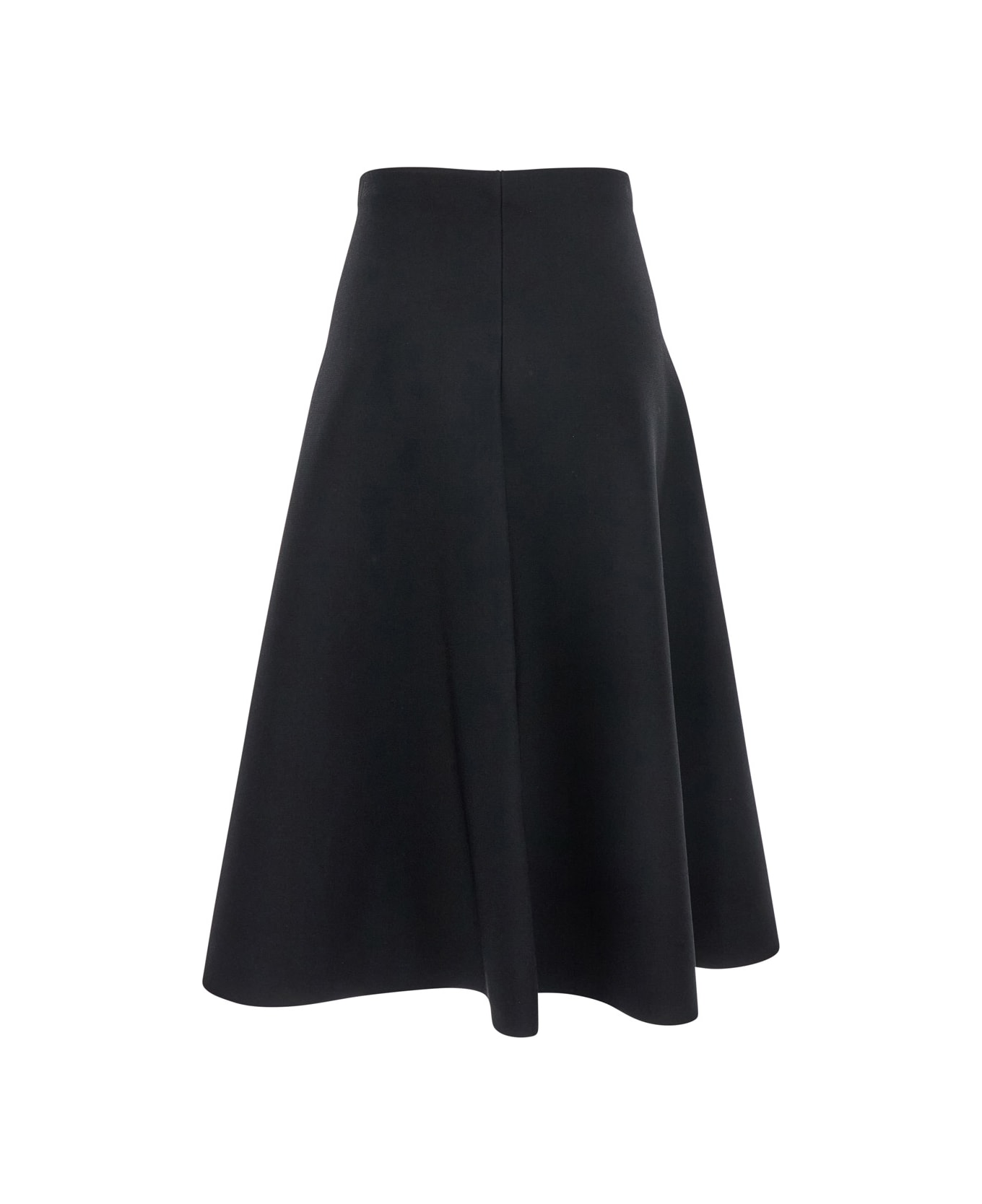 Theory Black Mid-waist Flared Skirt In Viscose Blend Woman - Black