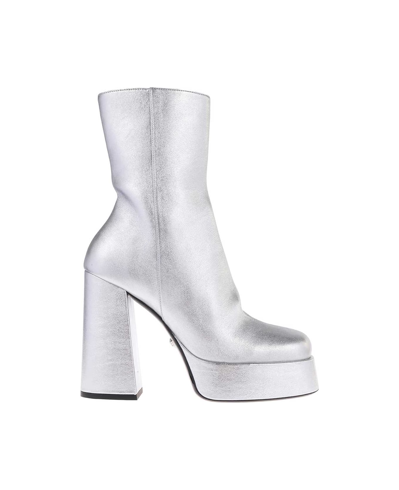 Versace Aevitas Platform Boots - Silver