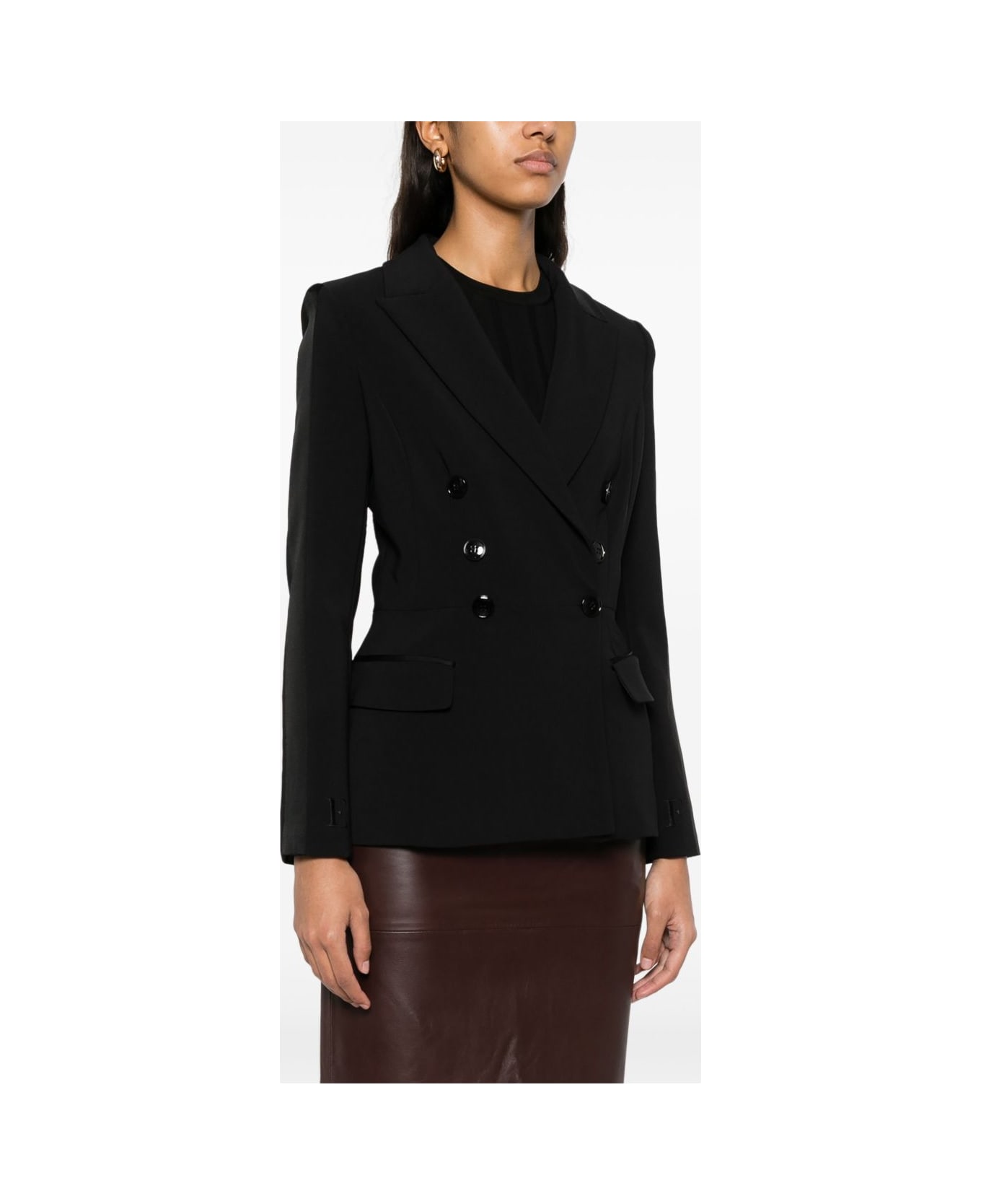 Elisabetta Franchi Double-breasted Jacket - Black