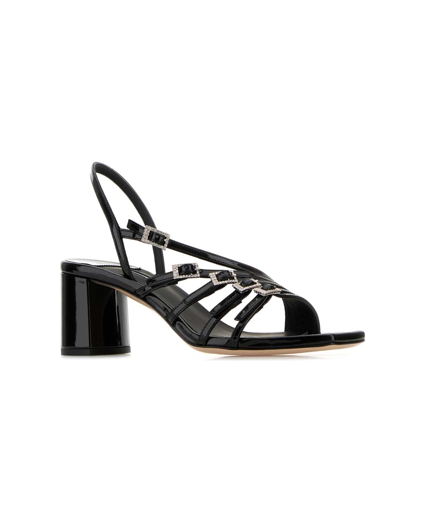 Le Silla Black Leather Scarlet Kabir Sandals - NERO