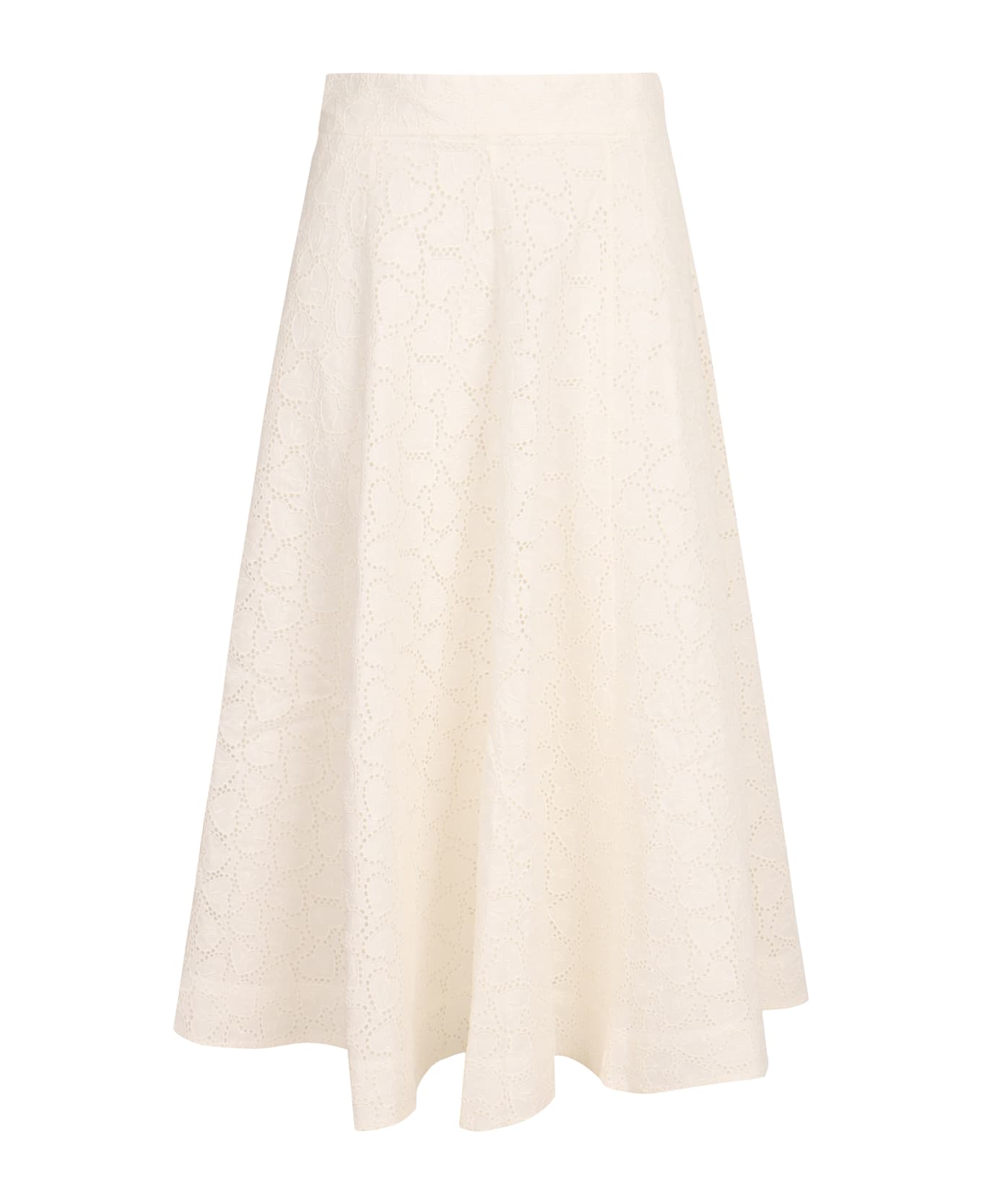Zimmermann Crush Midi Skirt - Ivory