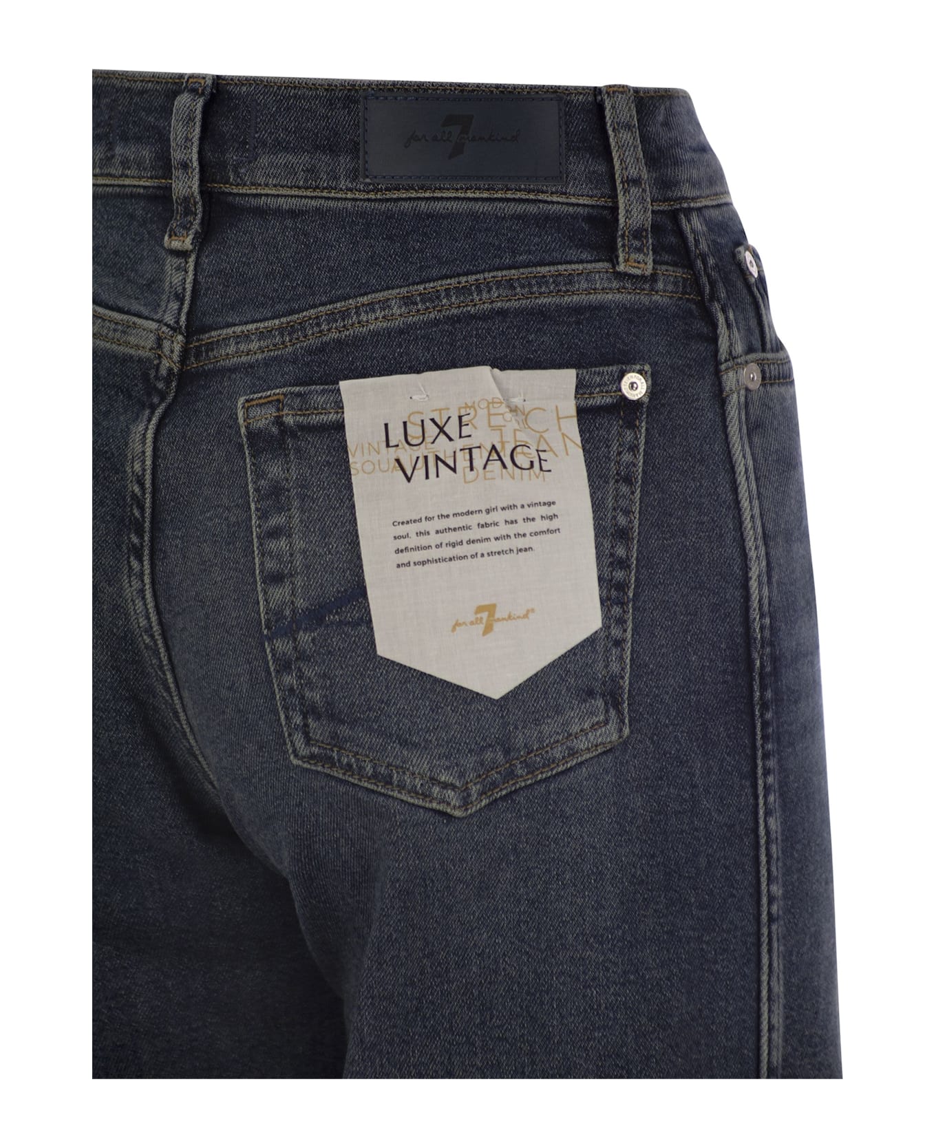 7 For All Mankind Lotta Bay Mid - High-waisted Jeans - Dark Denim