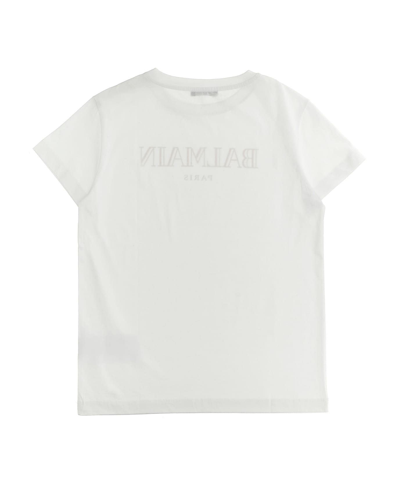 Balmain Glitter Logo T-shirt - White