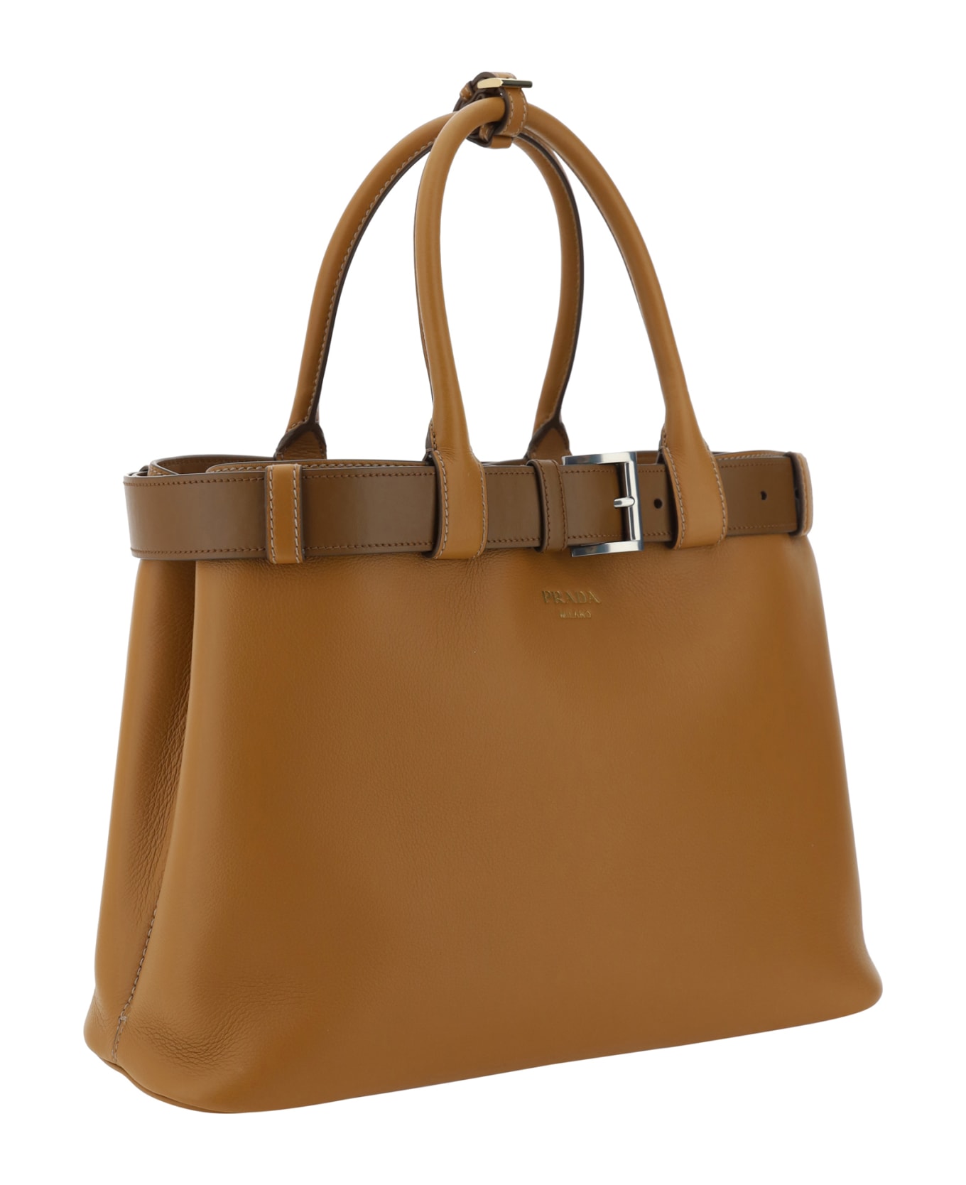 Prada Belted Handbag - Caramel