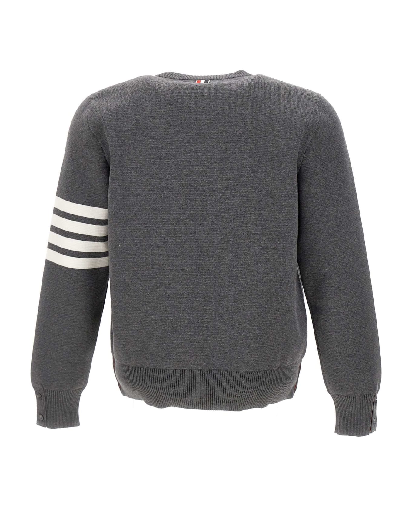 Thom Browne 'milano Stitch' Cotton Pullover - Med Grey
