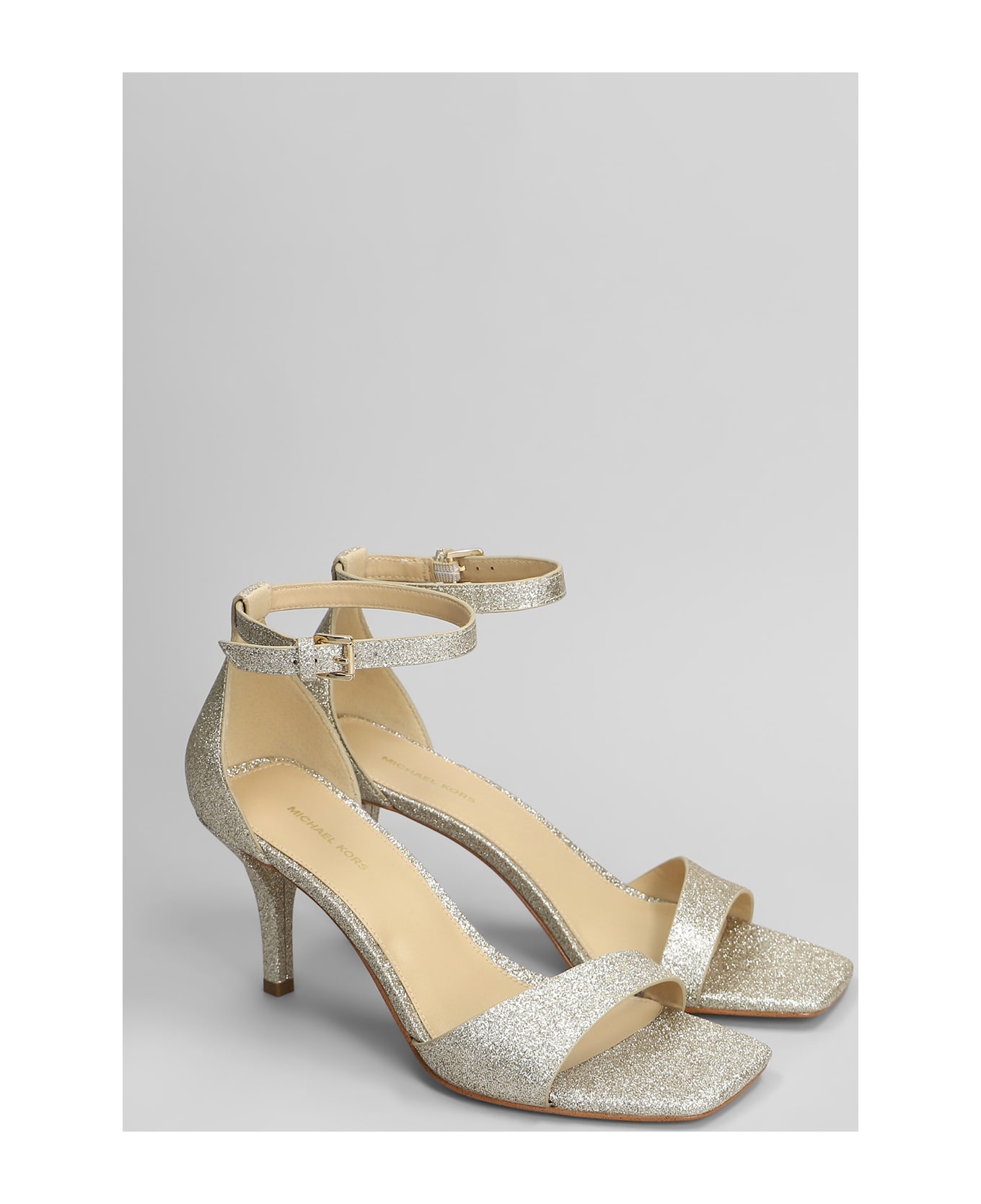 Michael Kors Jaida Sandals In Gold Glitter - gold