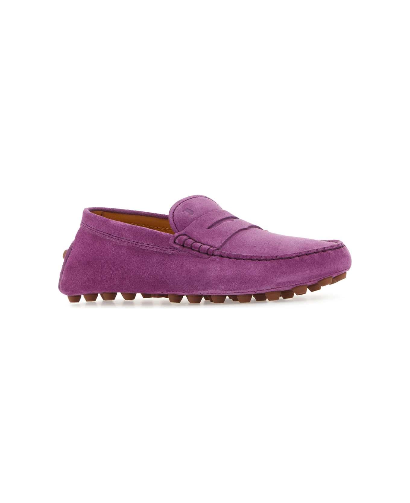 Tod's Purple Suede Gommino Loafers - L227