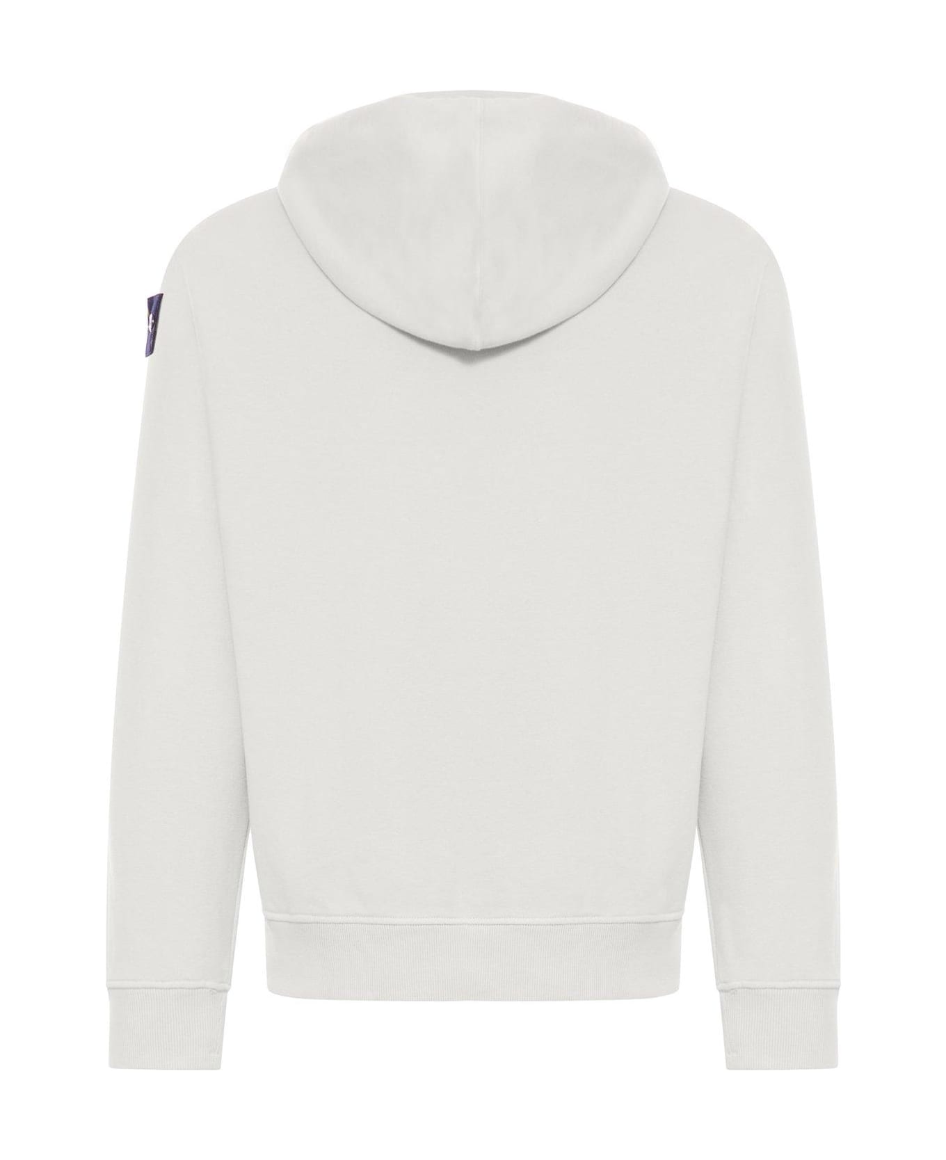 Stone Island Logo Patch Zip-up Hoodie - Grey