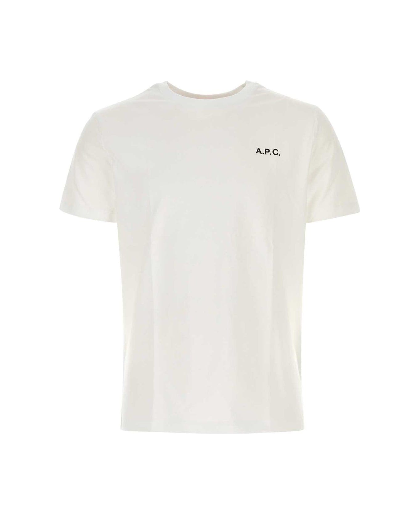 A.P.C. Logo Printed Crewneck T-shirt - Aab White
