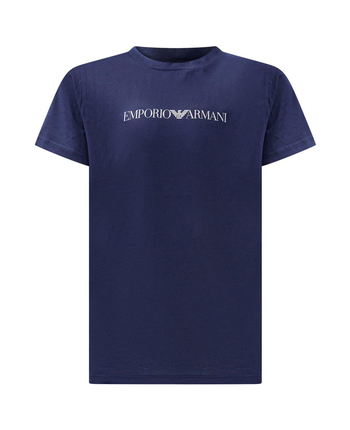 Emporio Armani Logo Printed Crewneck T-shirt - Blu Scuri