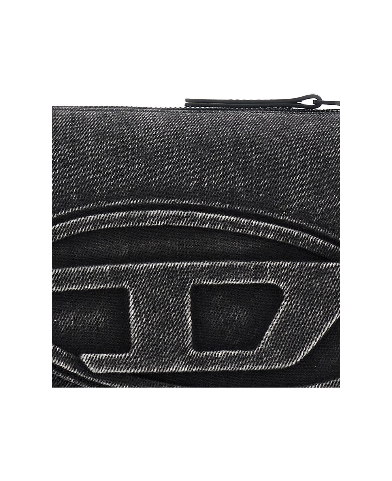 Diesel 
1dr
 Black Crossbody Bag With Oval D Logo On The Front And Adjustable And Removable Shoulder Strap In Cotton Blend Woman - BLACK