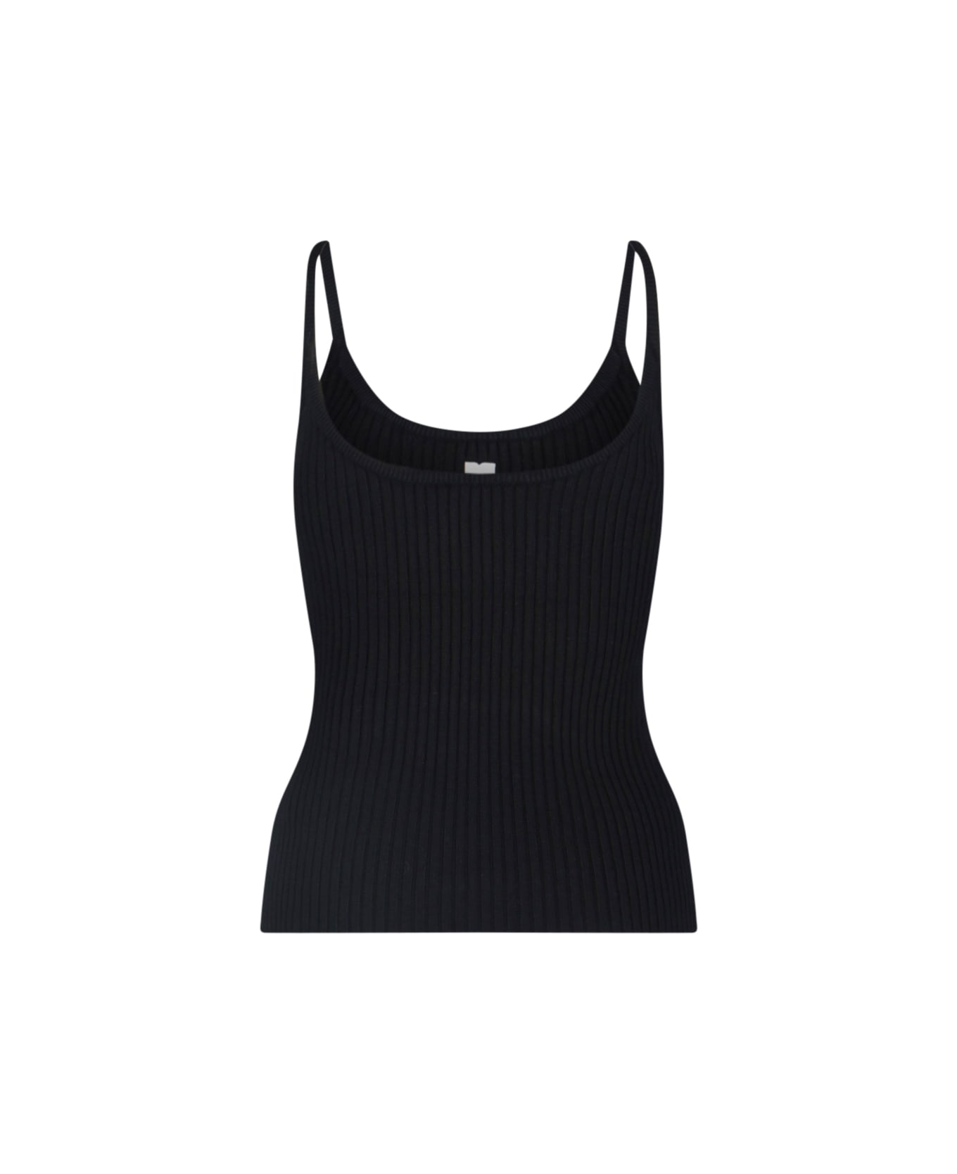 Courrèges Logo Ribbed Top - Black