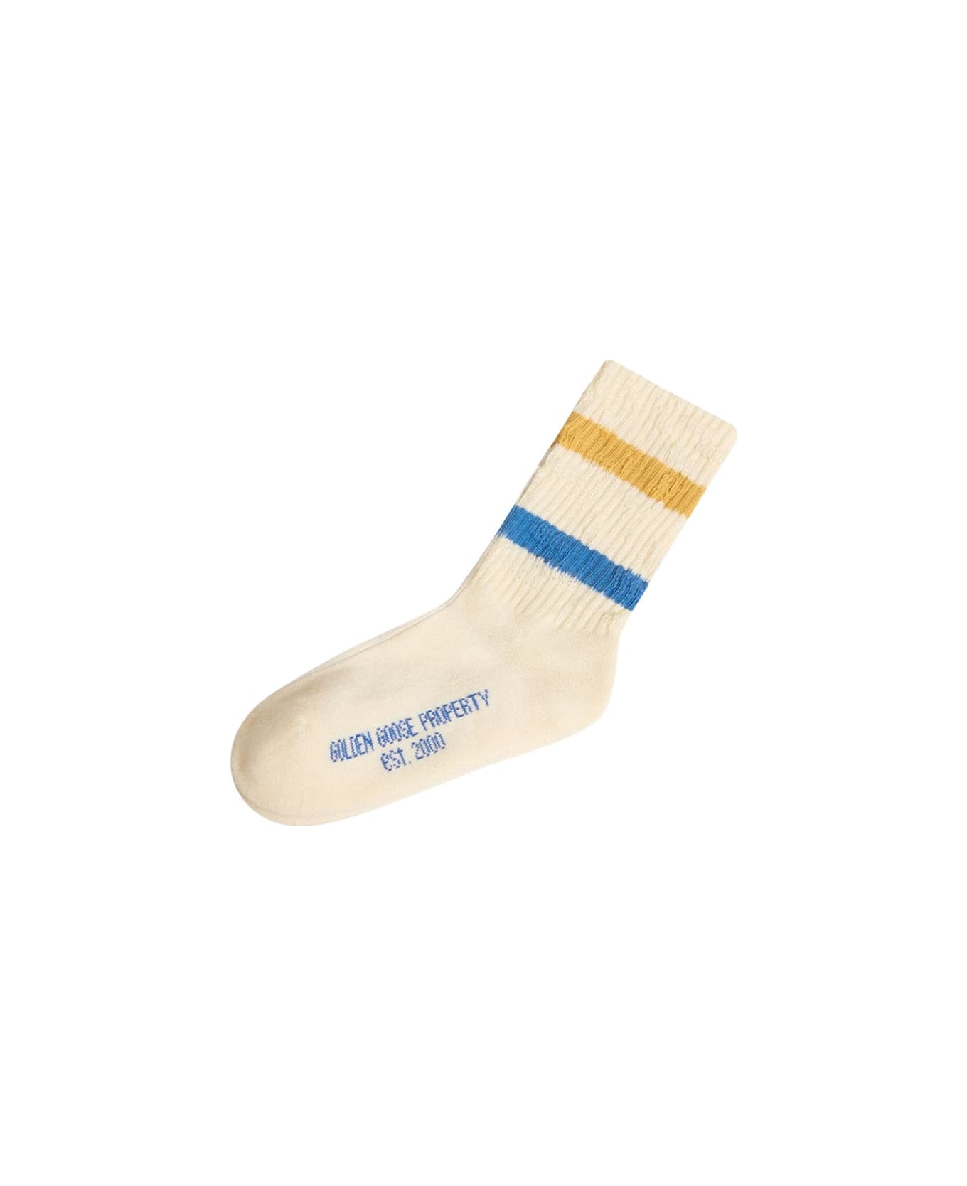 Golden Goose Kids' Socks High Rib/ Stripes/ Distressed - WHITE