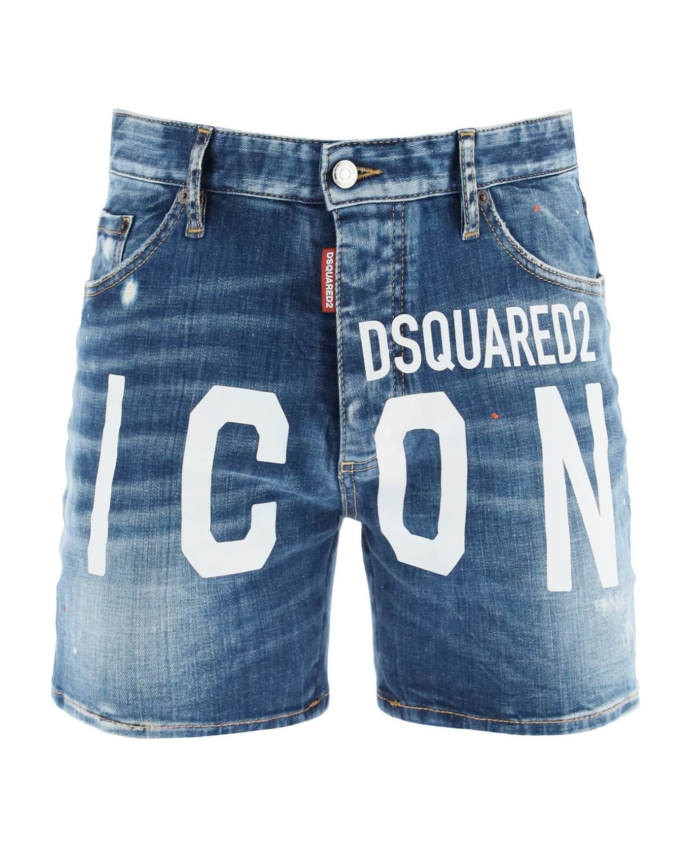 Dsquared2 Dan Commando Icon Denim Shorts - Blue