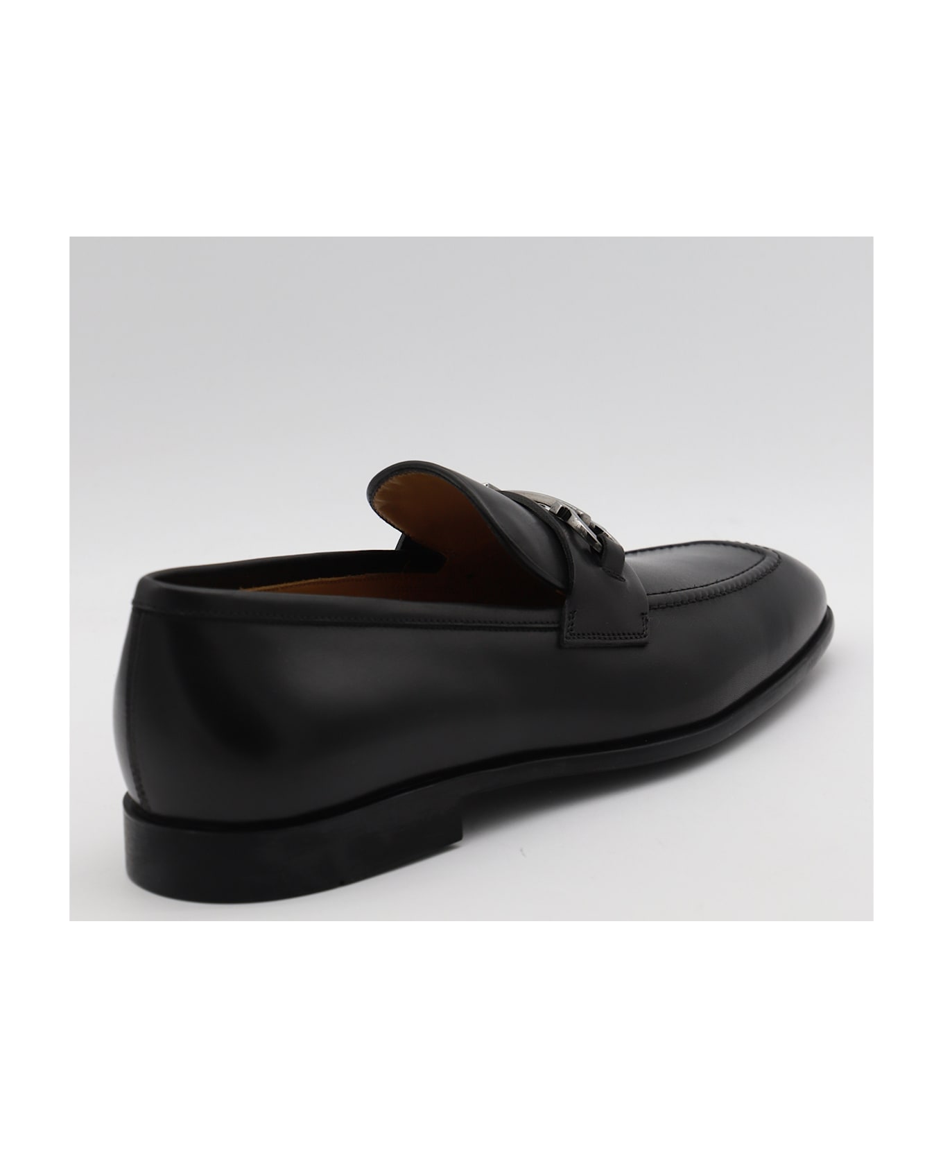 Ferragamo Black Leather Loafers - Black