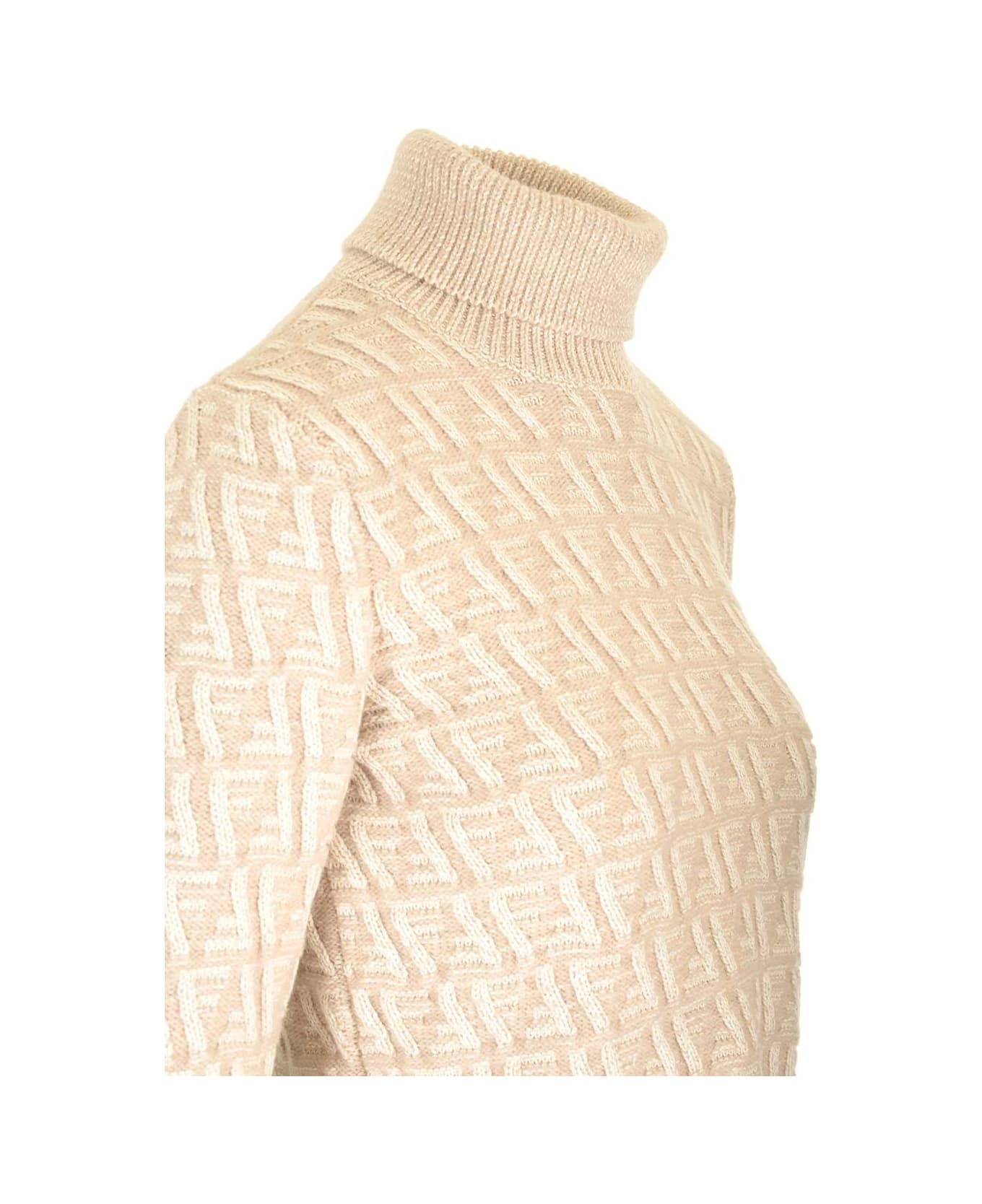 Fendi Wool And Cashmere Turtleneck - Beige