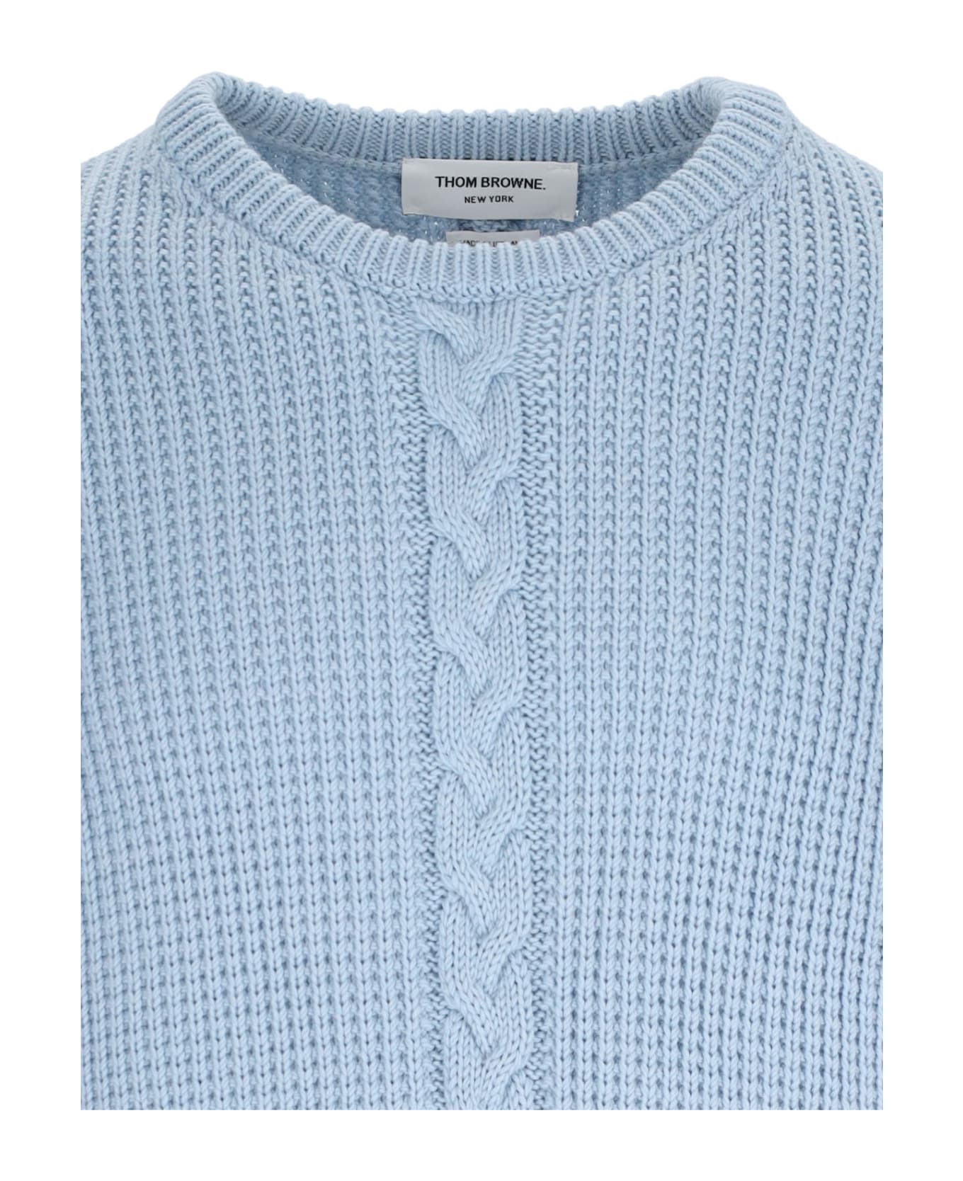 Thom Browne Long Sleeve Crew-neck Sweater - Light blue ニットウェア