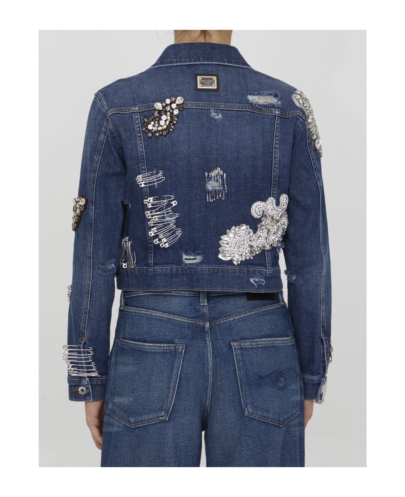Dolce & Gabbana Denim Jacket With Rhinestones - LIGHT BLUE