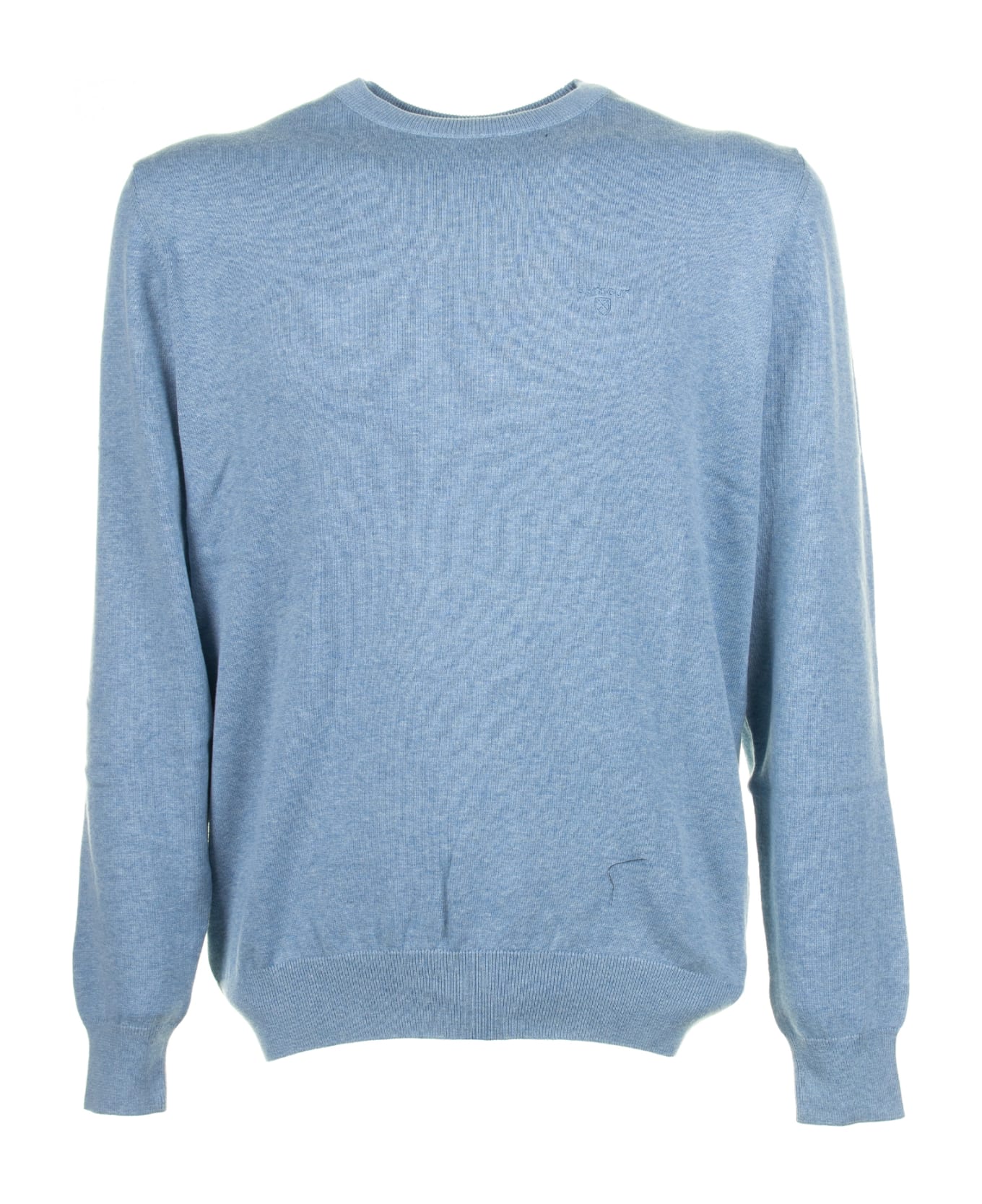 Barbour Light Blue Crew Neck Sweater - DK CHAMBRAY