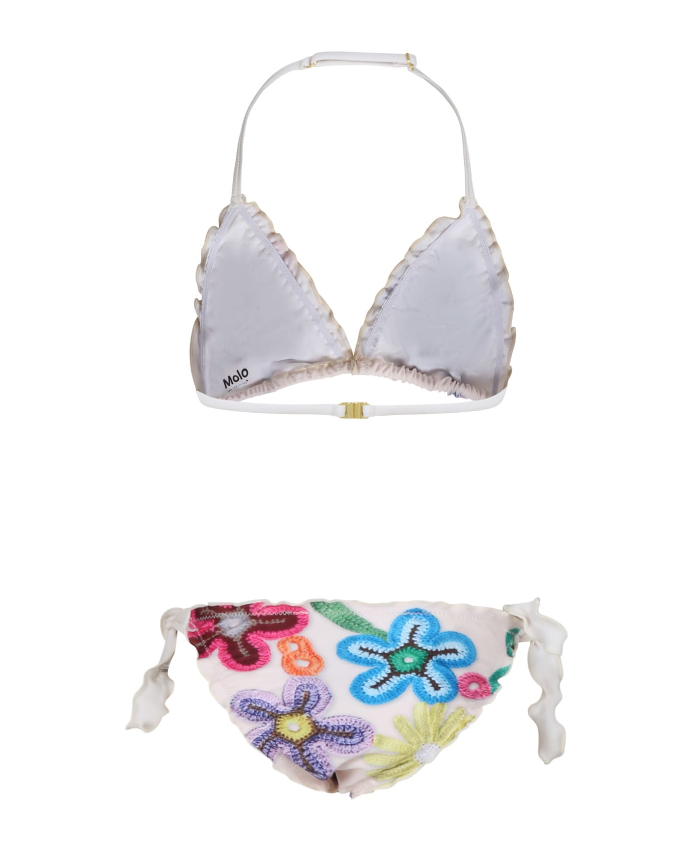 Molo Multicolor Swimsuit For Girl - White