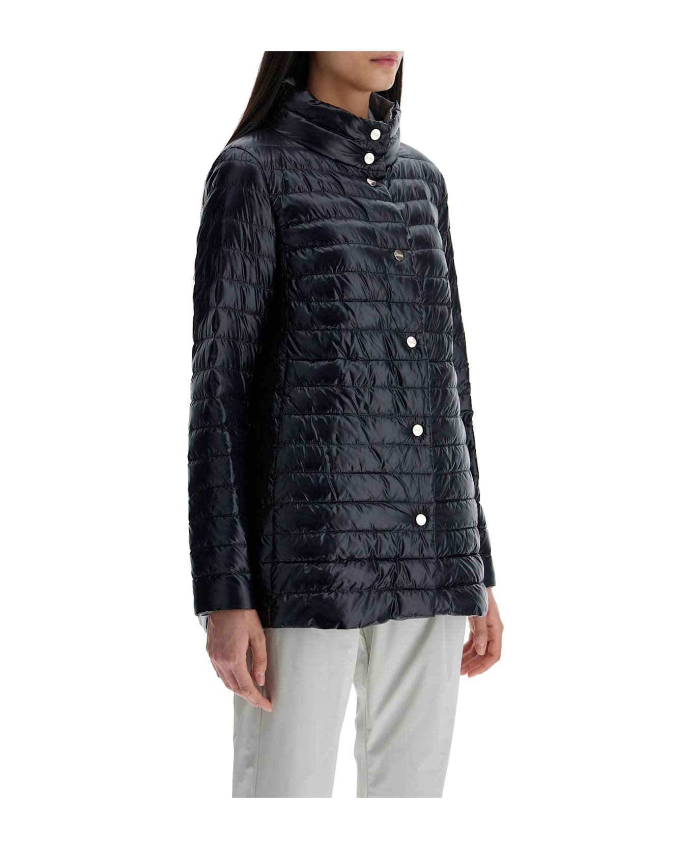 Herno Reversible A-shape Down Jacket Black And Gray - Nero Grigio