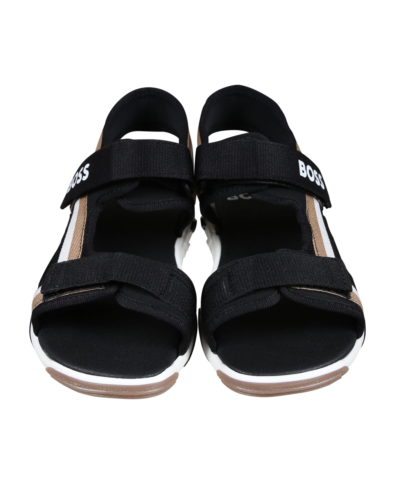 Hugo Boss Blaxk Sandals For Boy With Logo - Black シューズ