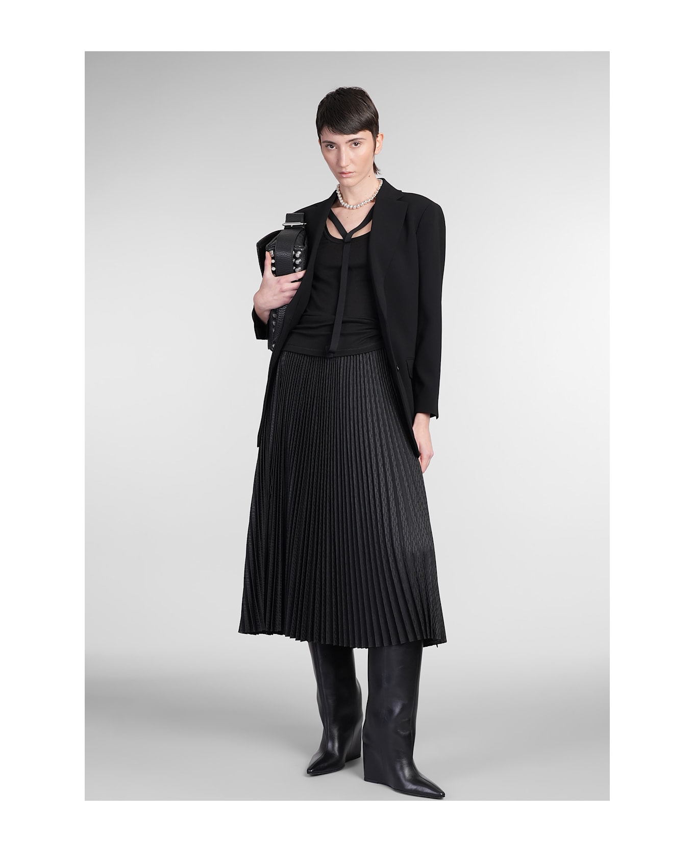Helmut Lang Skirt In Black Polyester - black