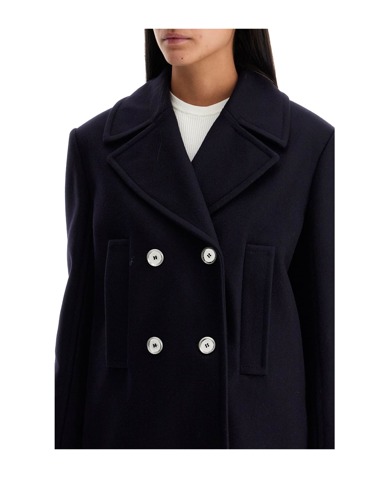 Pinko Canada Double-breasted Coat - Marine Blue