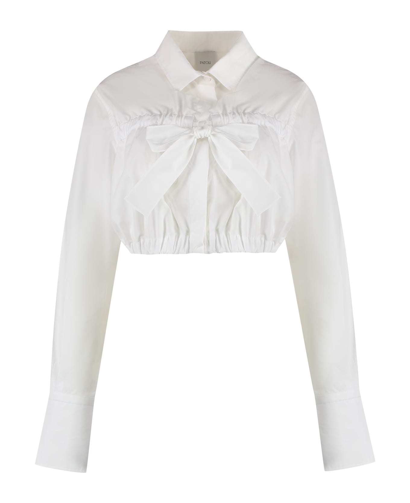 Patou Cropped Poplin Shirt - White