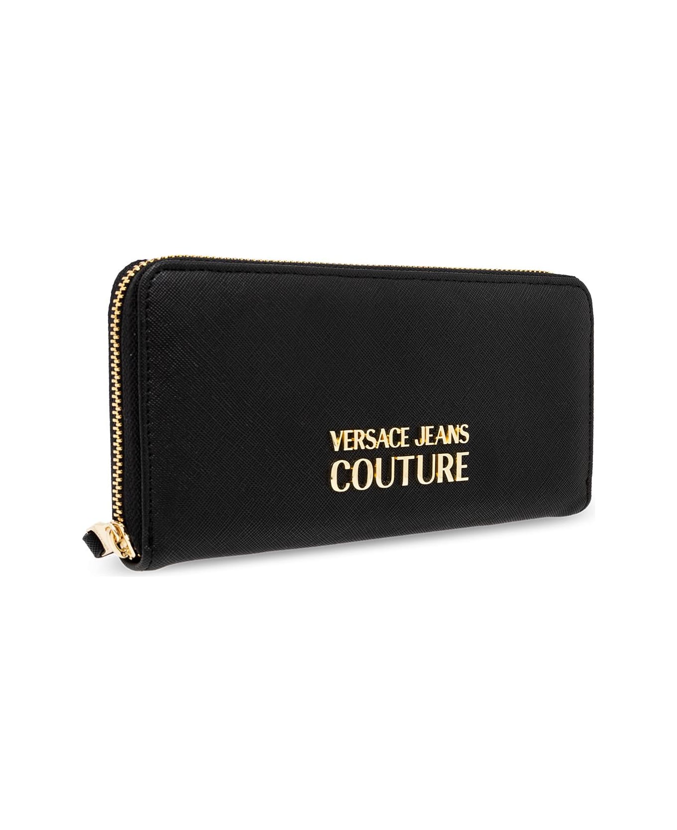 Versace Jeans Couture Logo Plaque Long Wallet - BLACK